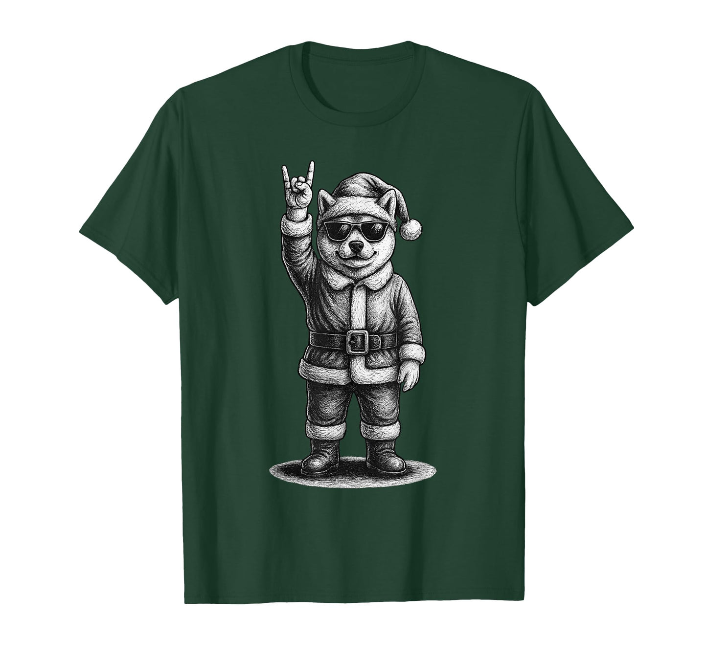 Shiba Inu Rock Music Christmas Dog Lover T-Shirt