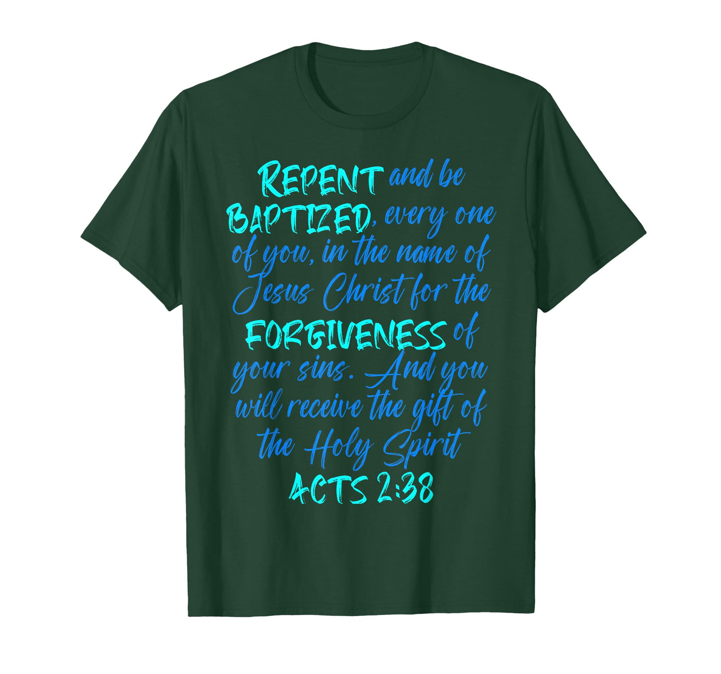 Acts 2 28 Bible Verse Baptism for Baptized Christians 2023 T-Shirt