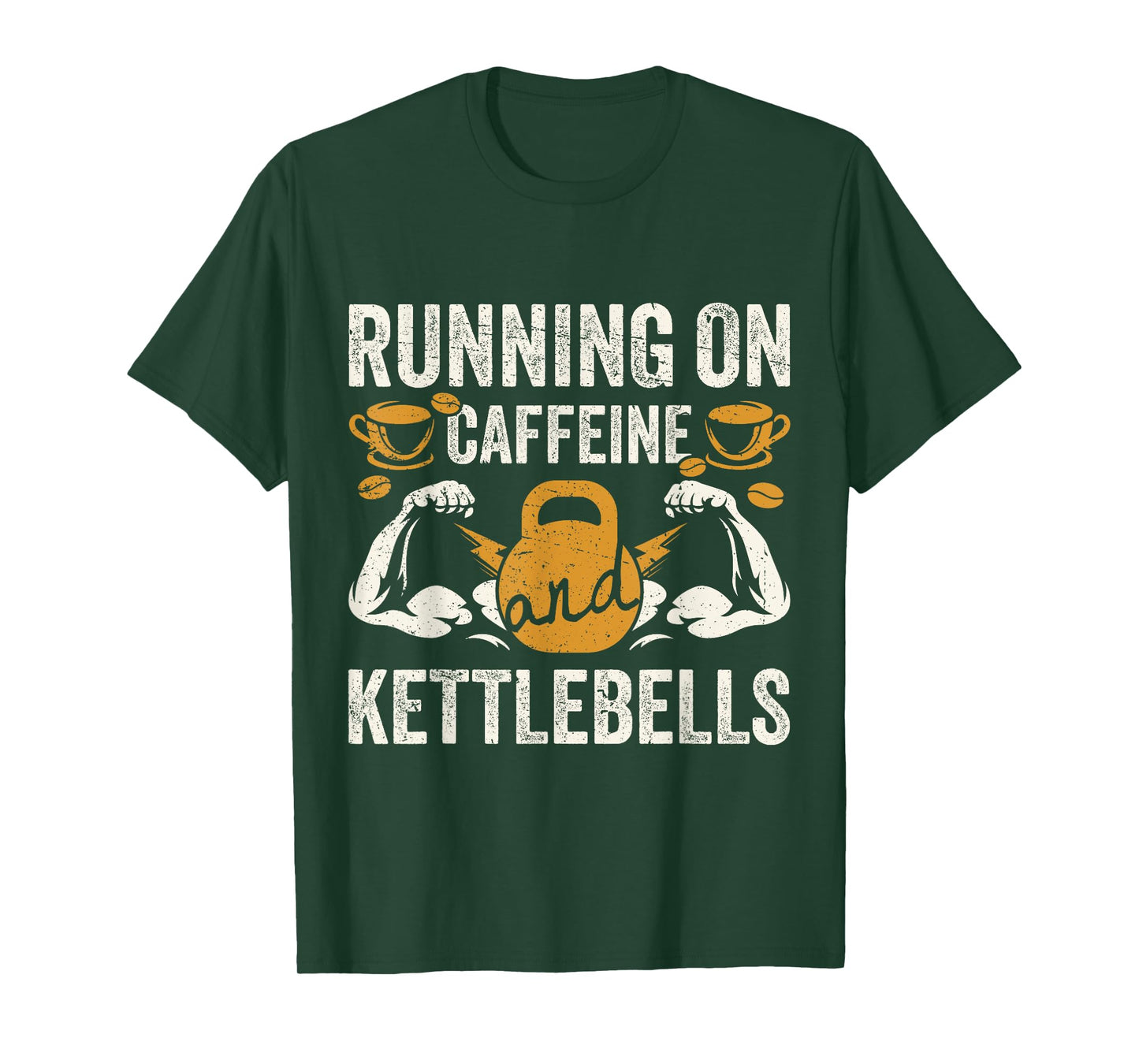 Caffeine and Kettlebells Coffee Funny Gym T-Shirt