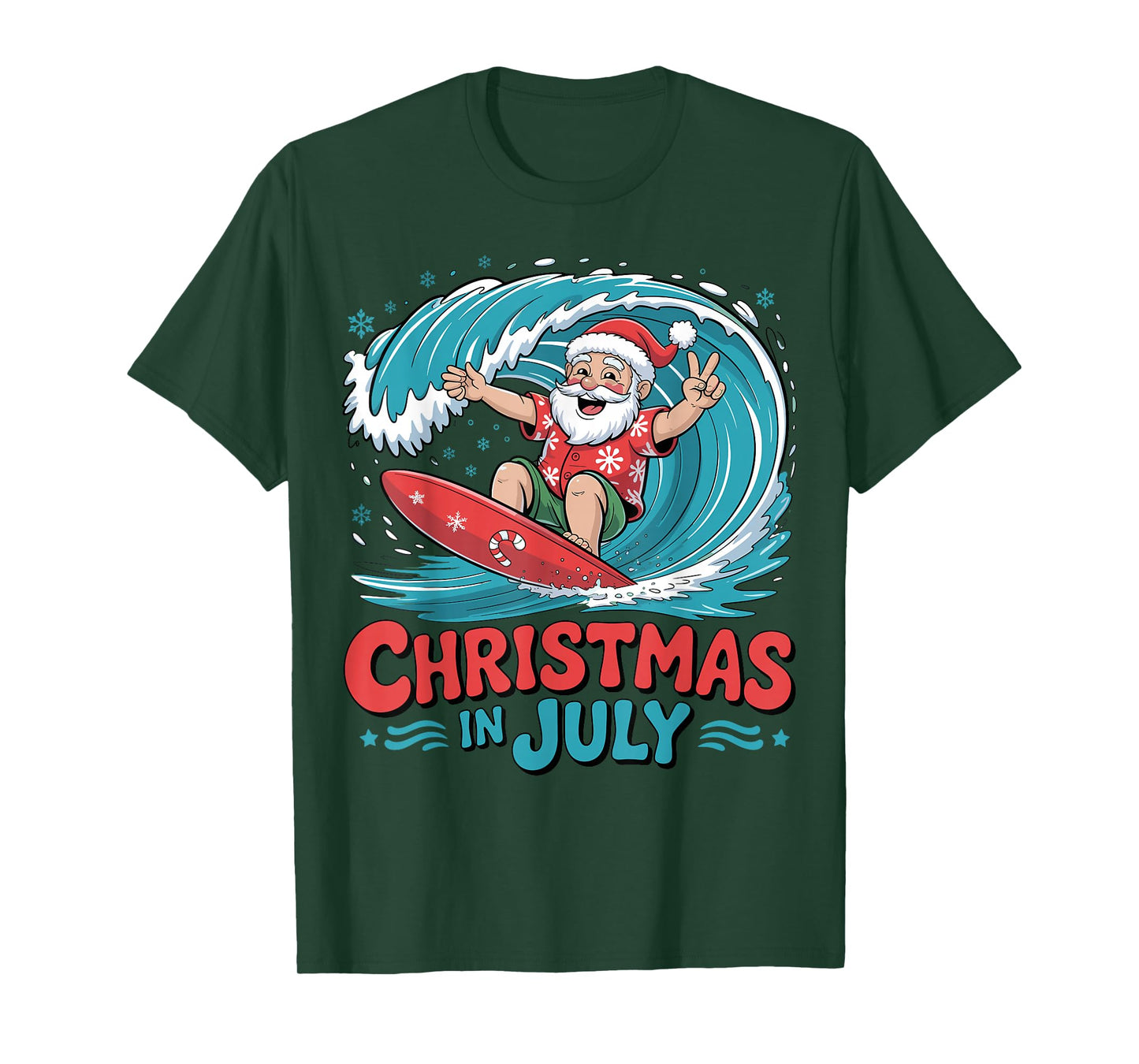 Christmas in July Santa Surf Summer T-Shirt