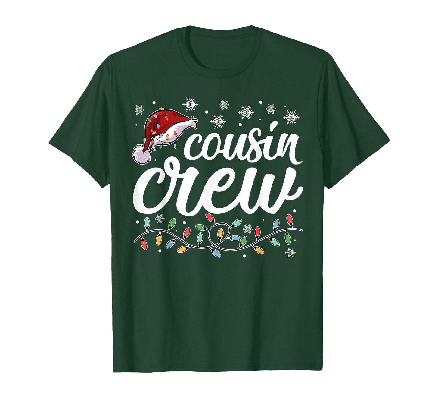 Cousin Crew Christmas Xmas Lights Family Matching Women Men T-Shirt