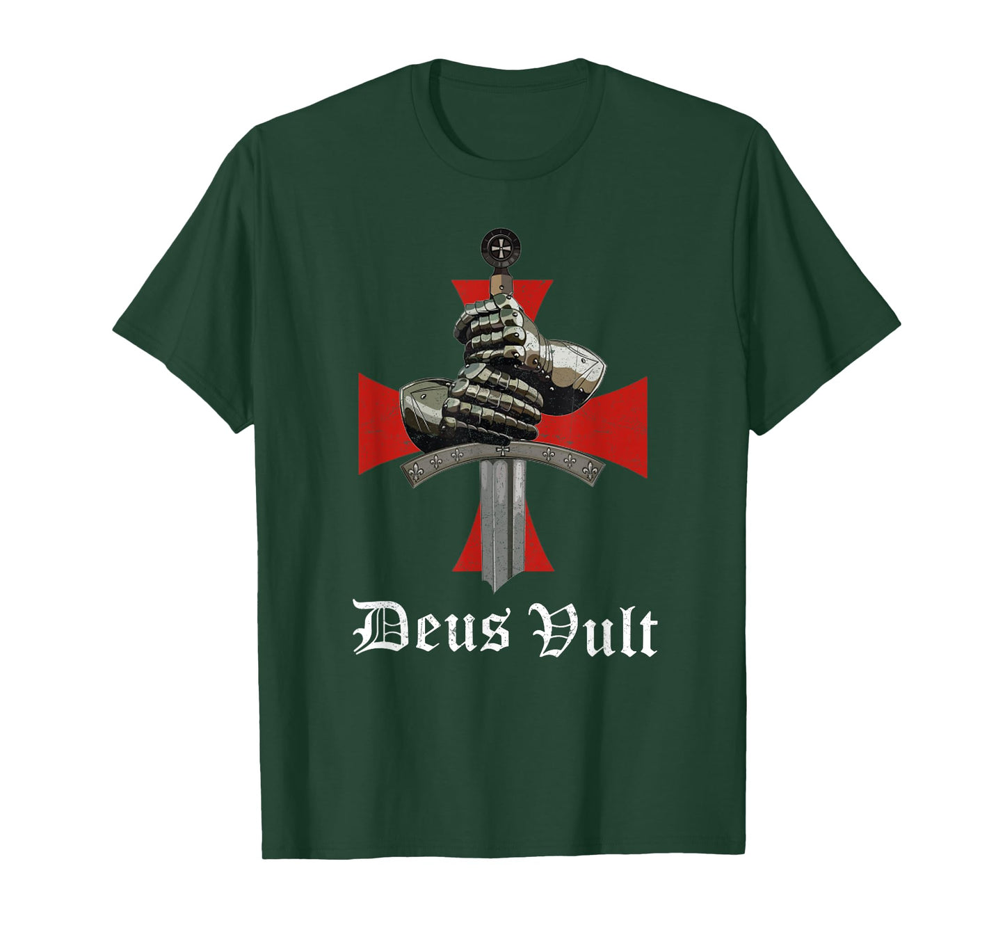 Christian Knight Templar Crusader Sword Armor Deus & Vult T-Shirt