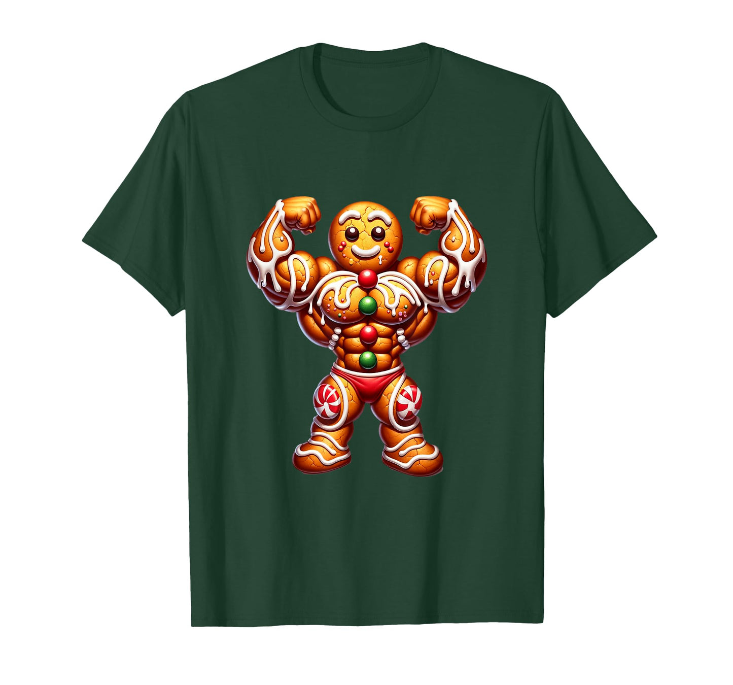 Fitness X-Mas Holiday Bodybuilding Men Women Tees Unisex-Adult Black Cartoon Holiday Workout T-Shirt Small
