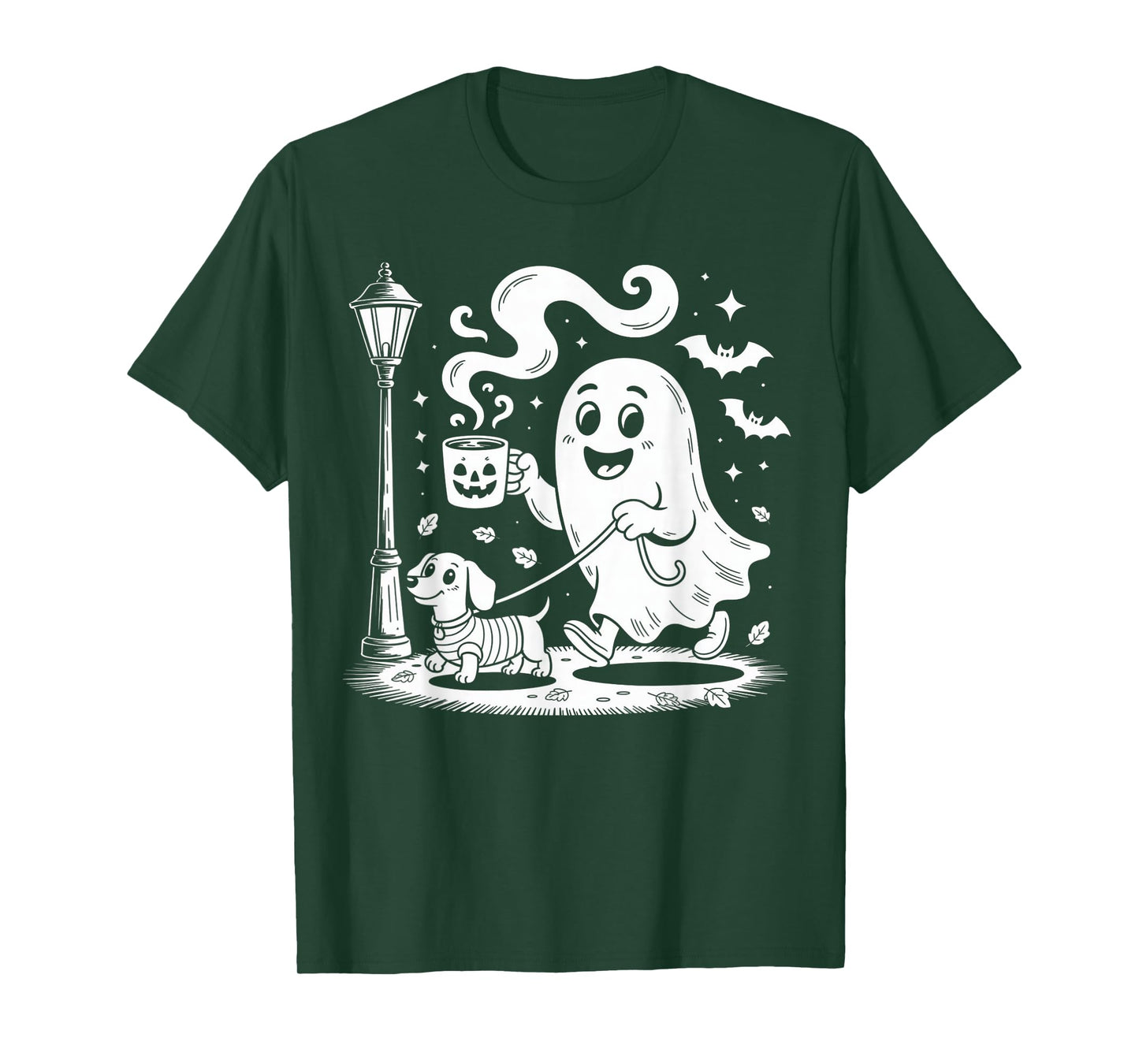 Funny Dachshund Ghost Halloween Spooky Season Weenie Dog T-Shirt