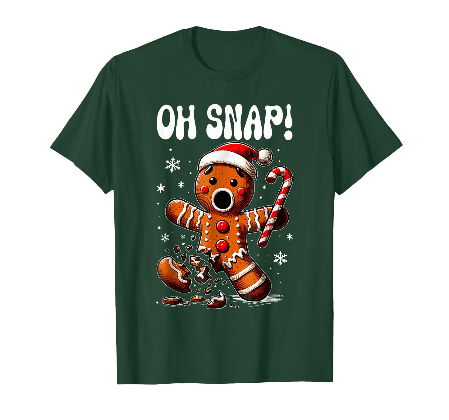 Funny Christmas Gingerbread Man Oh Snap Outfit Pajama T-Shirt