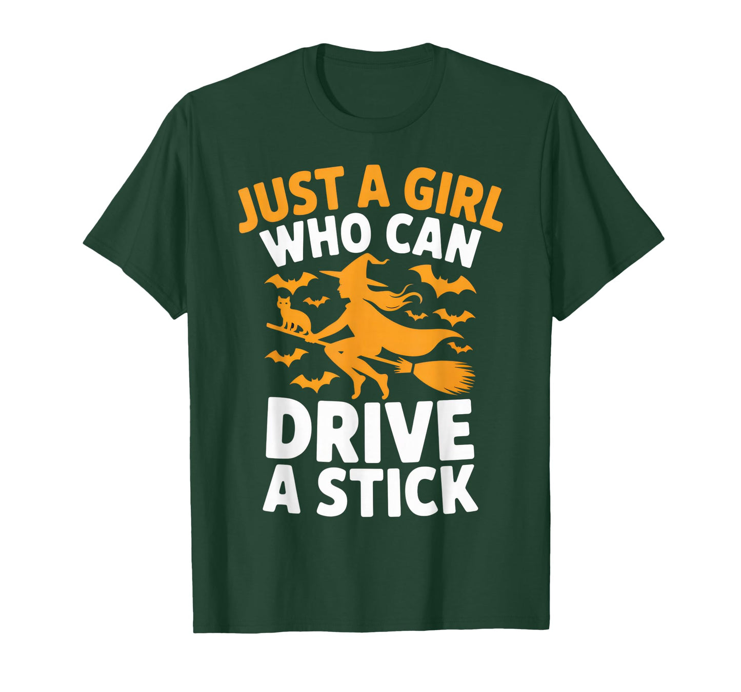 Just a Girl Who Can Drive a Stick Witchy Halloween Fun T-Shirt