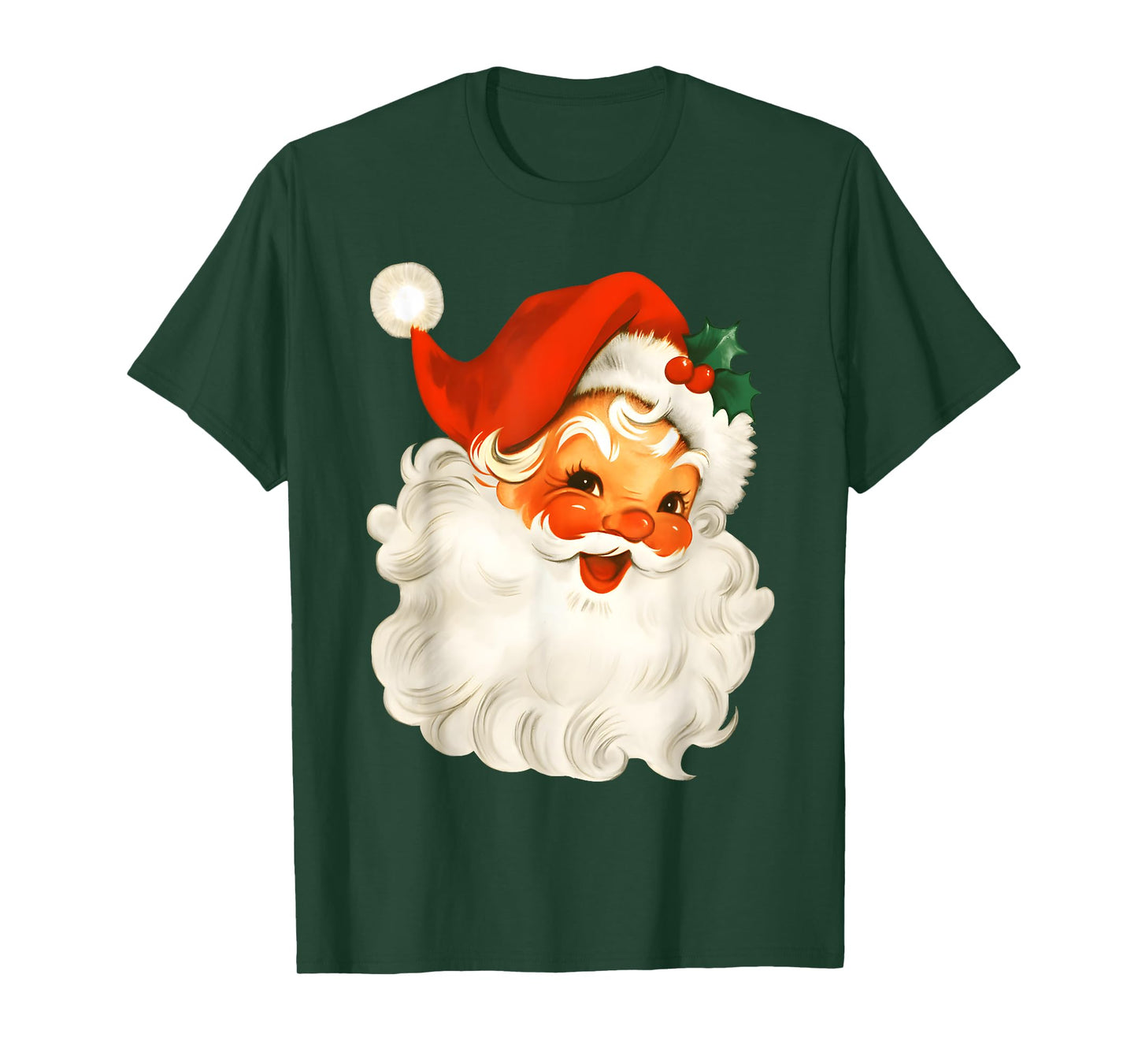 Vintage Retro Cute Santa Claus Christmas Xmas Men Women Kid T-Shirt