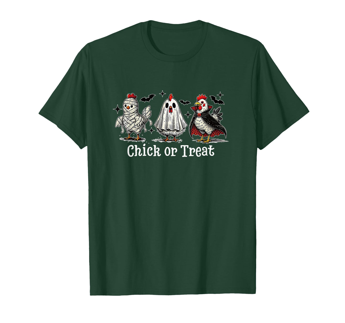 Chick Or Treat Halloween Pumpkin Ghost Spooky Funny Chicken T-Shirt