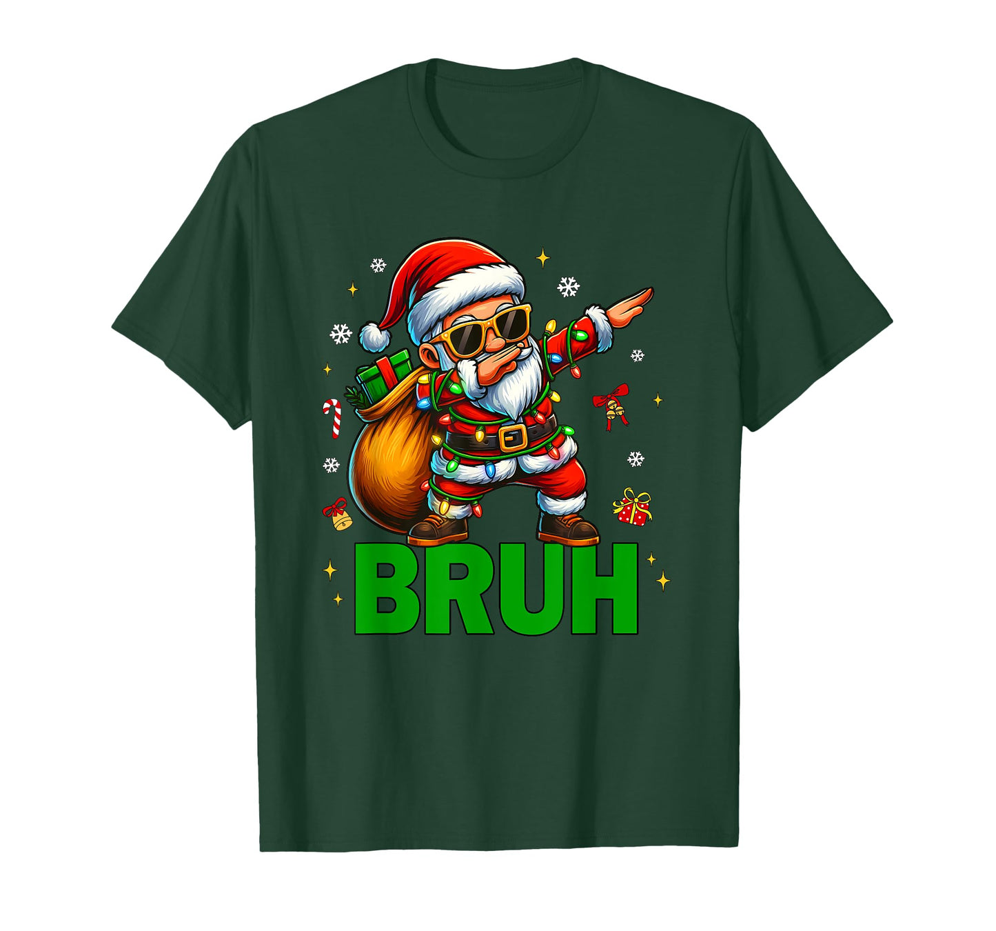 Merry Christmas Bruh Dabbing Funny Santa Claus Men Women T-Shirt