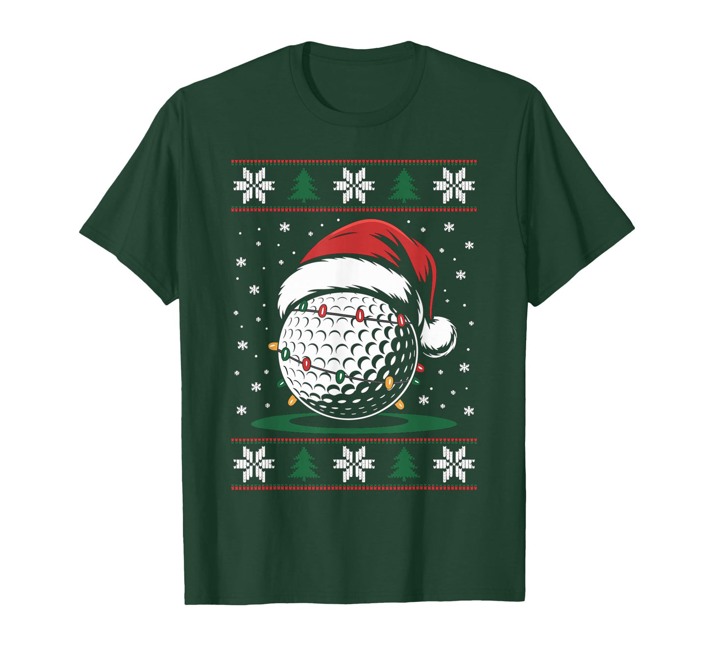 Golf Ball Santa Hat Ugly Christmas Sweater Golfer Golfing T-Shirt
