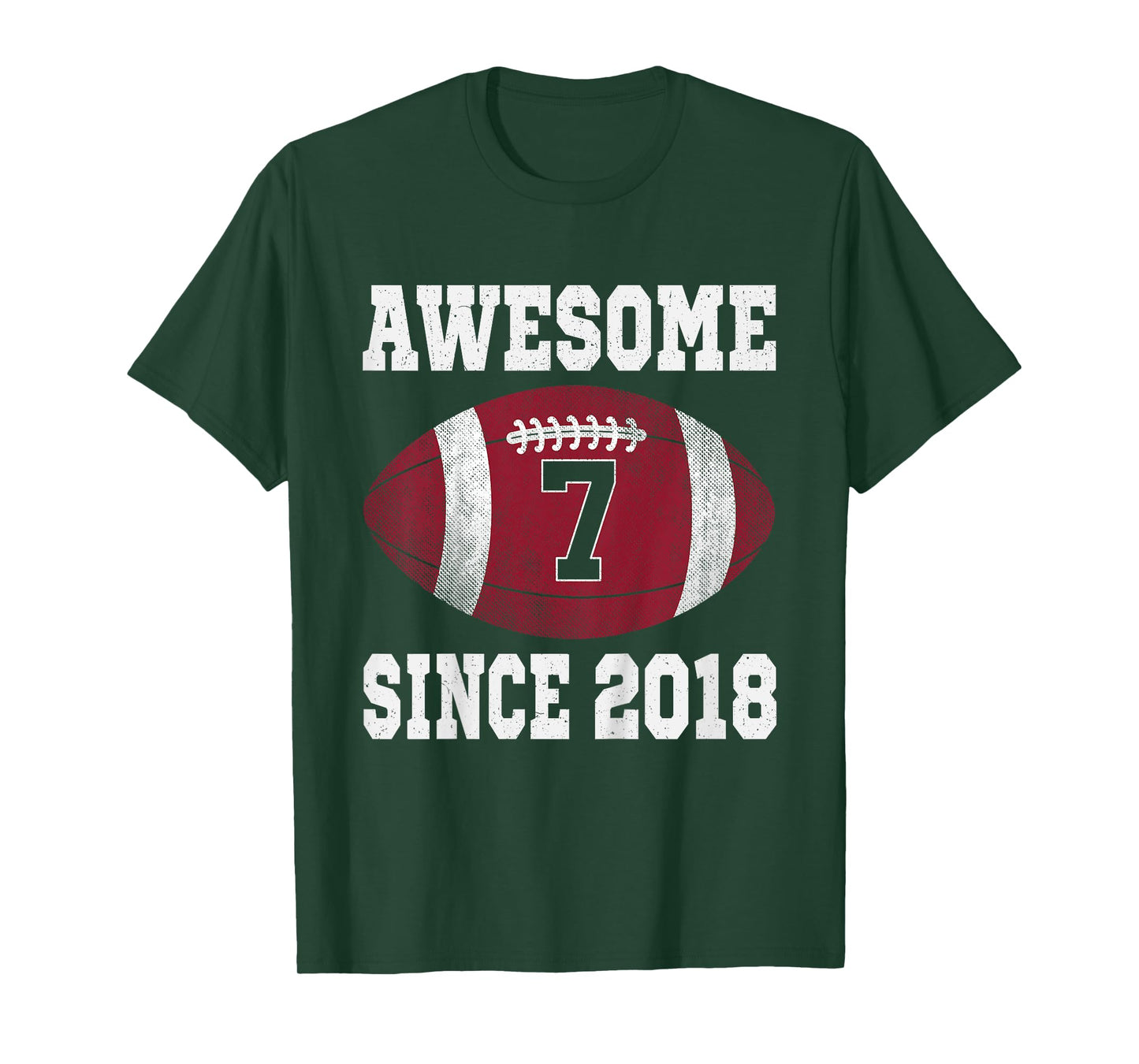 7th Birthday Football Player 7 Years Old Vintage Sports T-Shirt