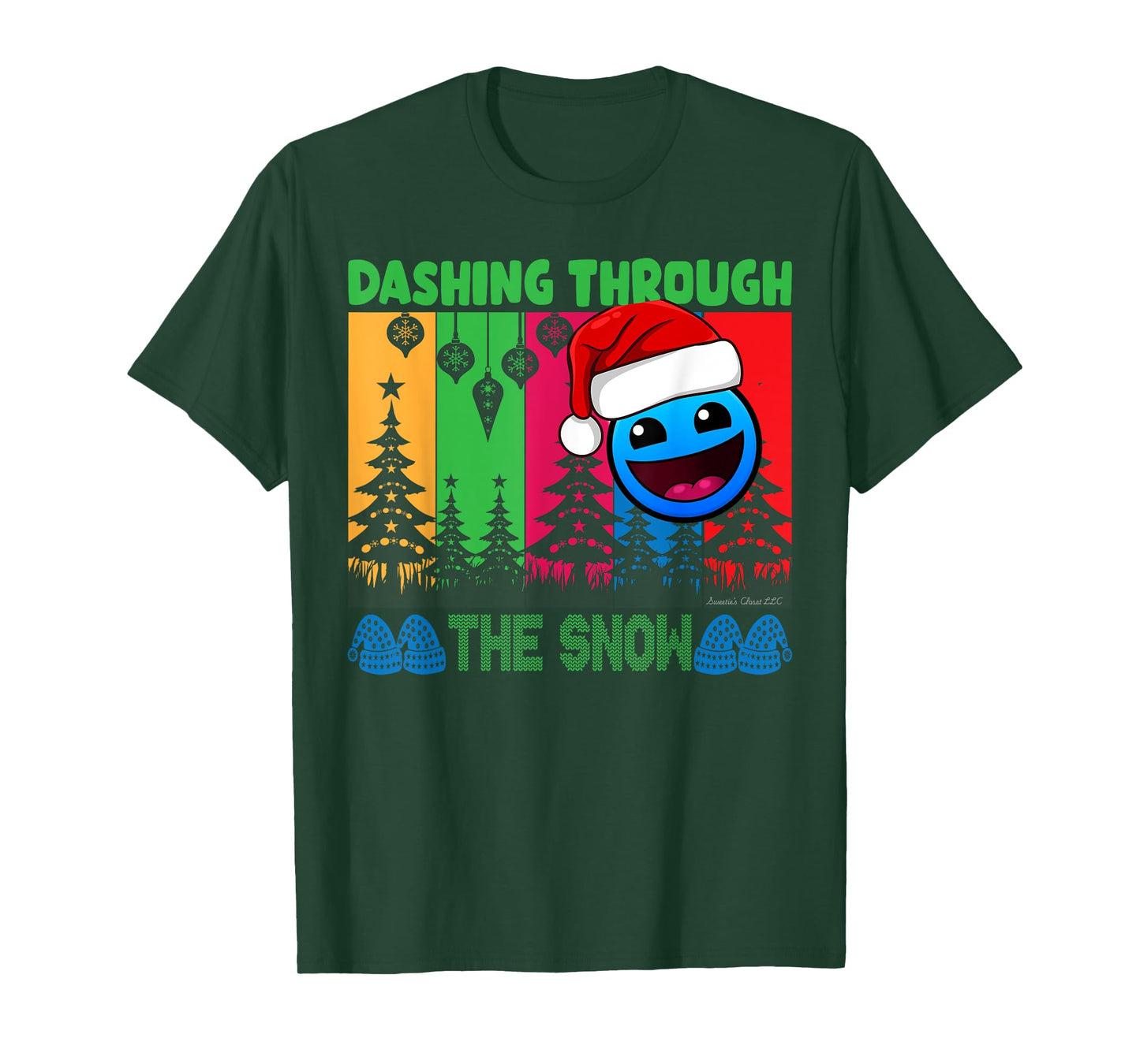 Geometry Dashing Through The Snow Sleep Dash Game Christmas T-Shirt