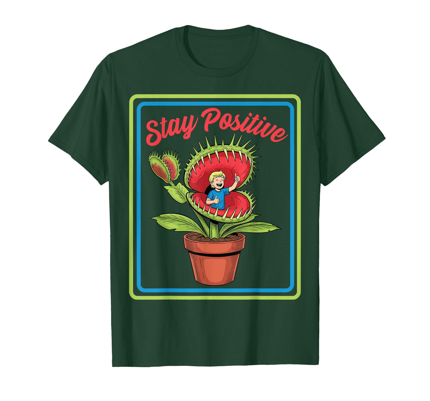 Vintage Child Game Horror, Venus Fly Trap, Stay Positive T-Shirt