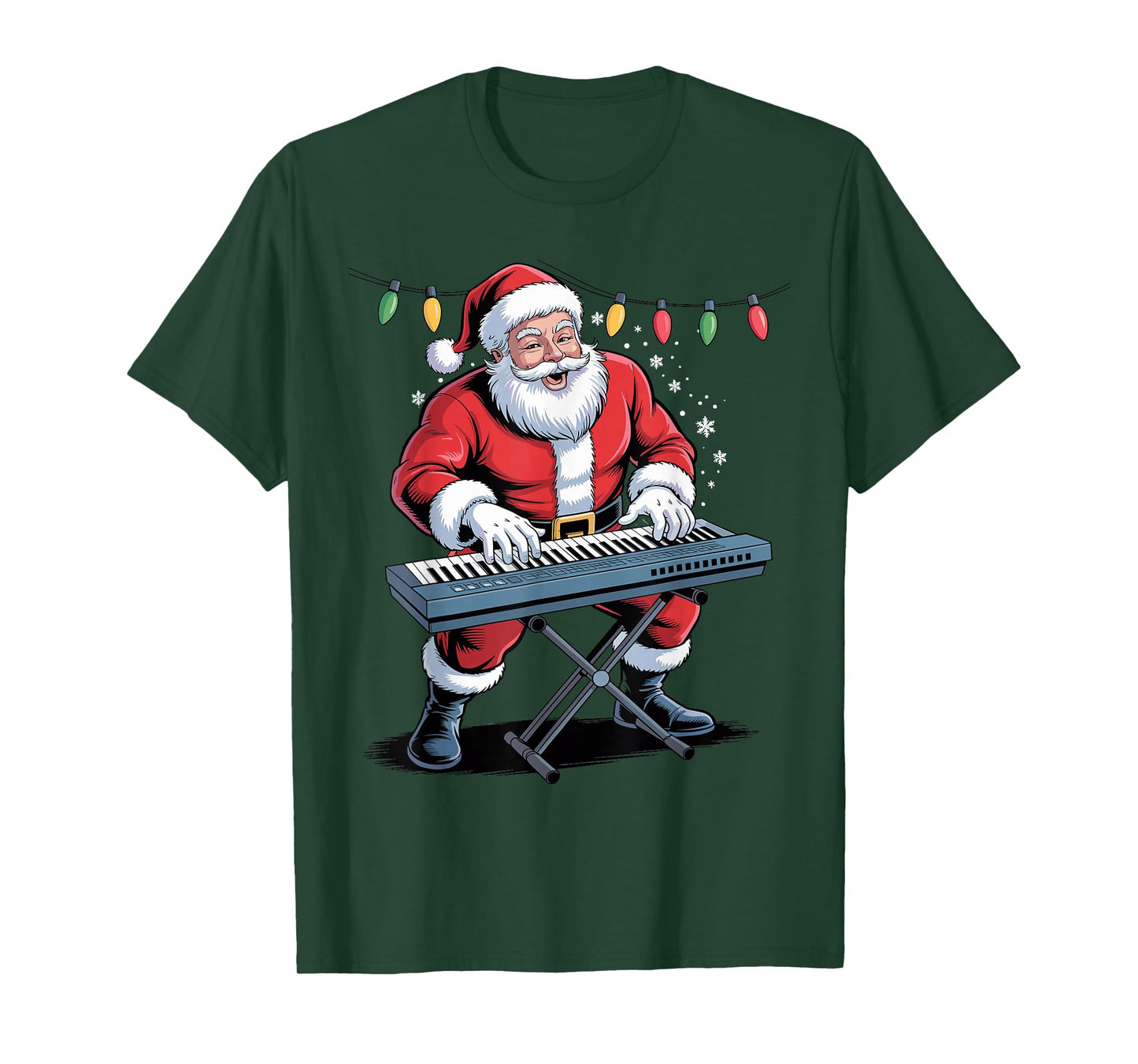 Santa Playing Digital Keyboard Funny Holiday Christmas Xmas T-Shirt