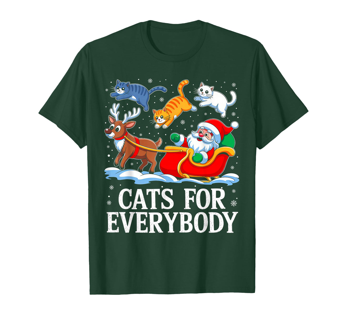 Cats for Everybody Christmas Cat Santa Xmas Family Men Women T-Shirt