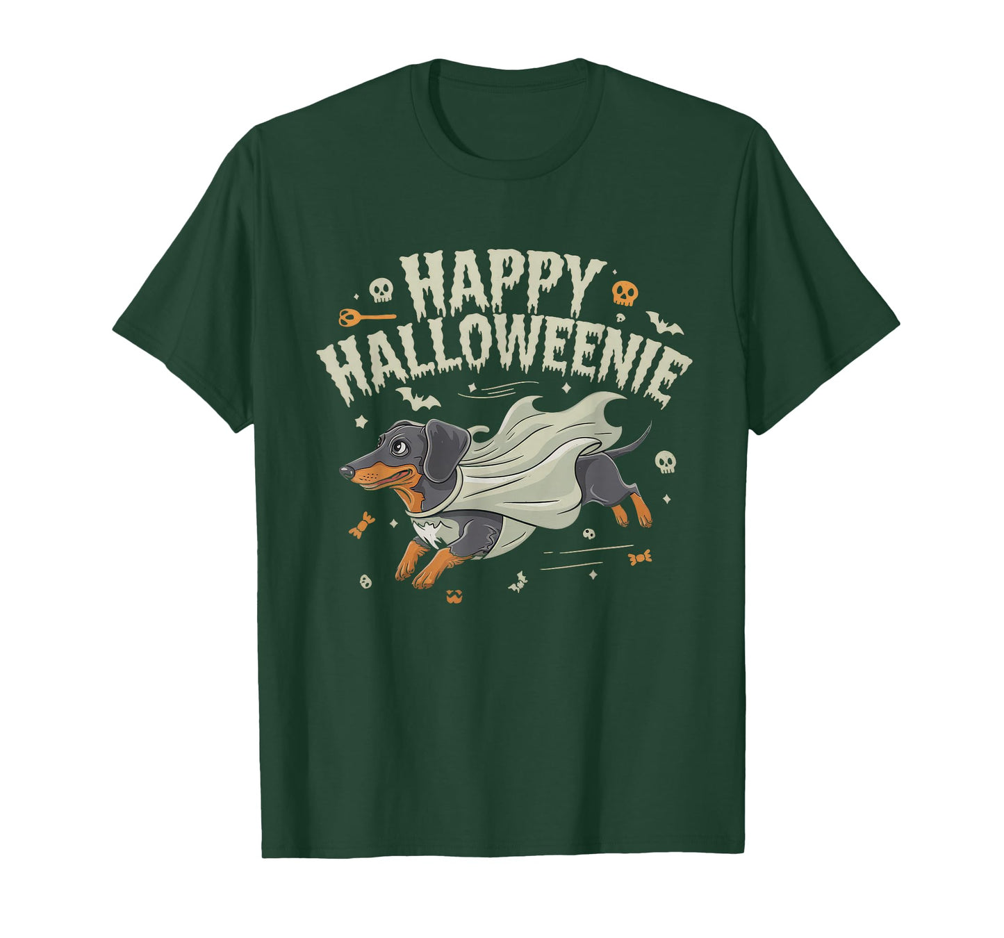 Happy Halloweenie Tshirt Women Men Wiener Monster Party T-Shirt
