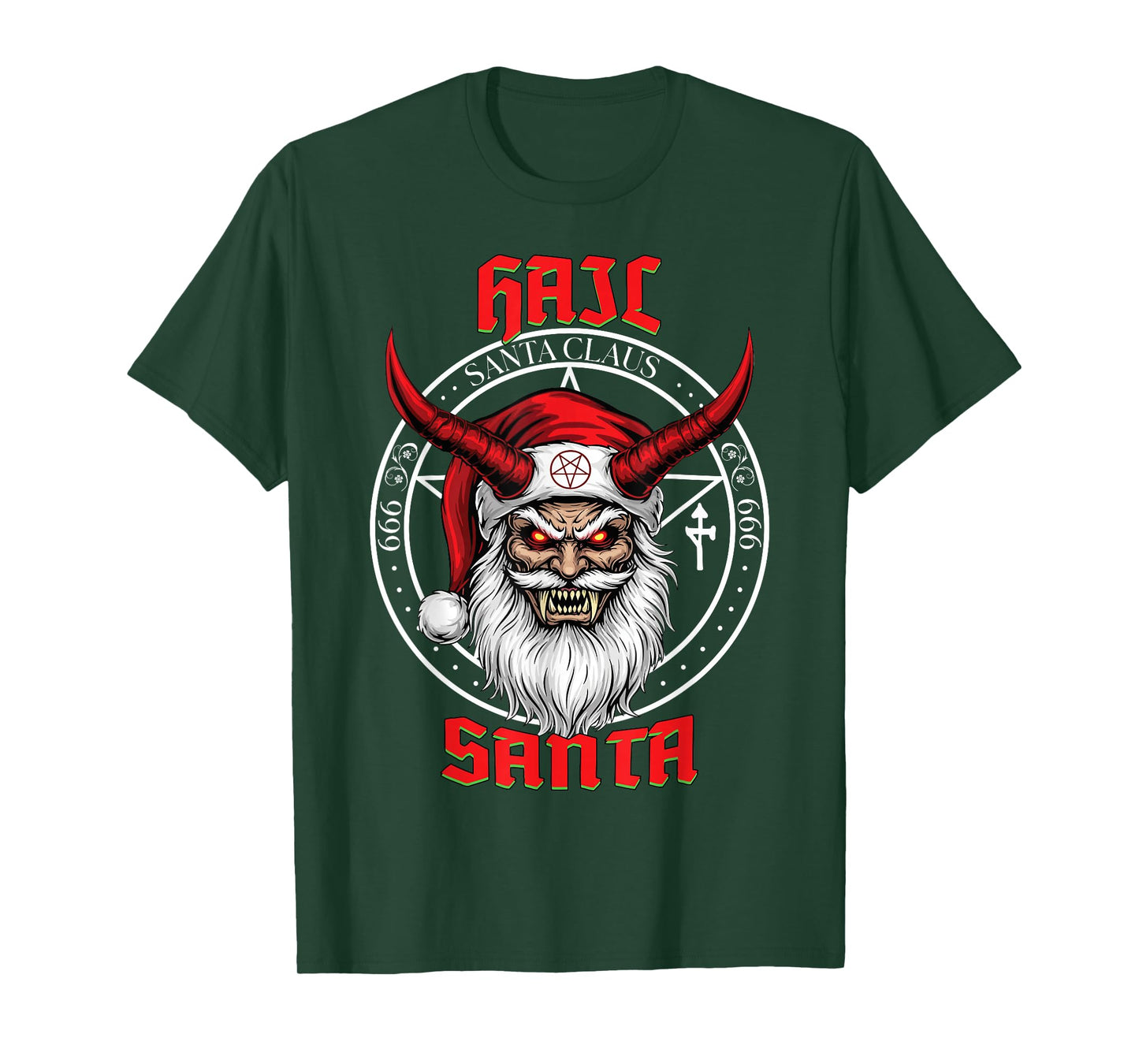 Hail Santa Krampus Pagan Solstice Gothic Anti Christmas T-Shirt