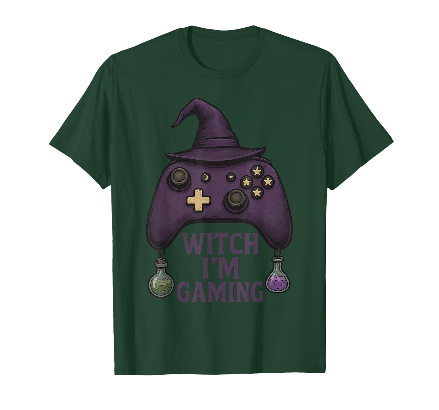 Halloween Witch I’m Gaming Funny Witch Controller T-Shirt