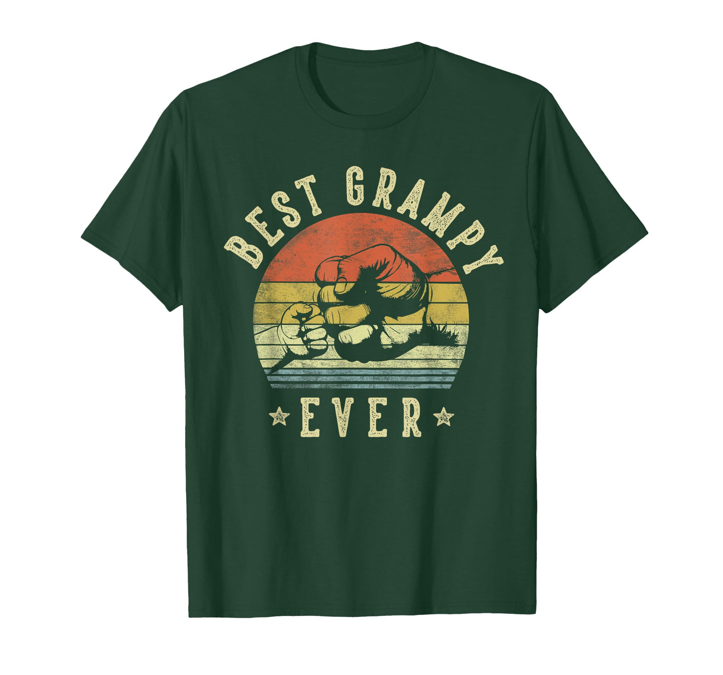 Best Grampy Ever - Retro Fist Bump Vintage Design Grampy T-Shirt