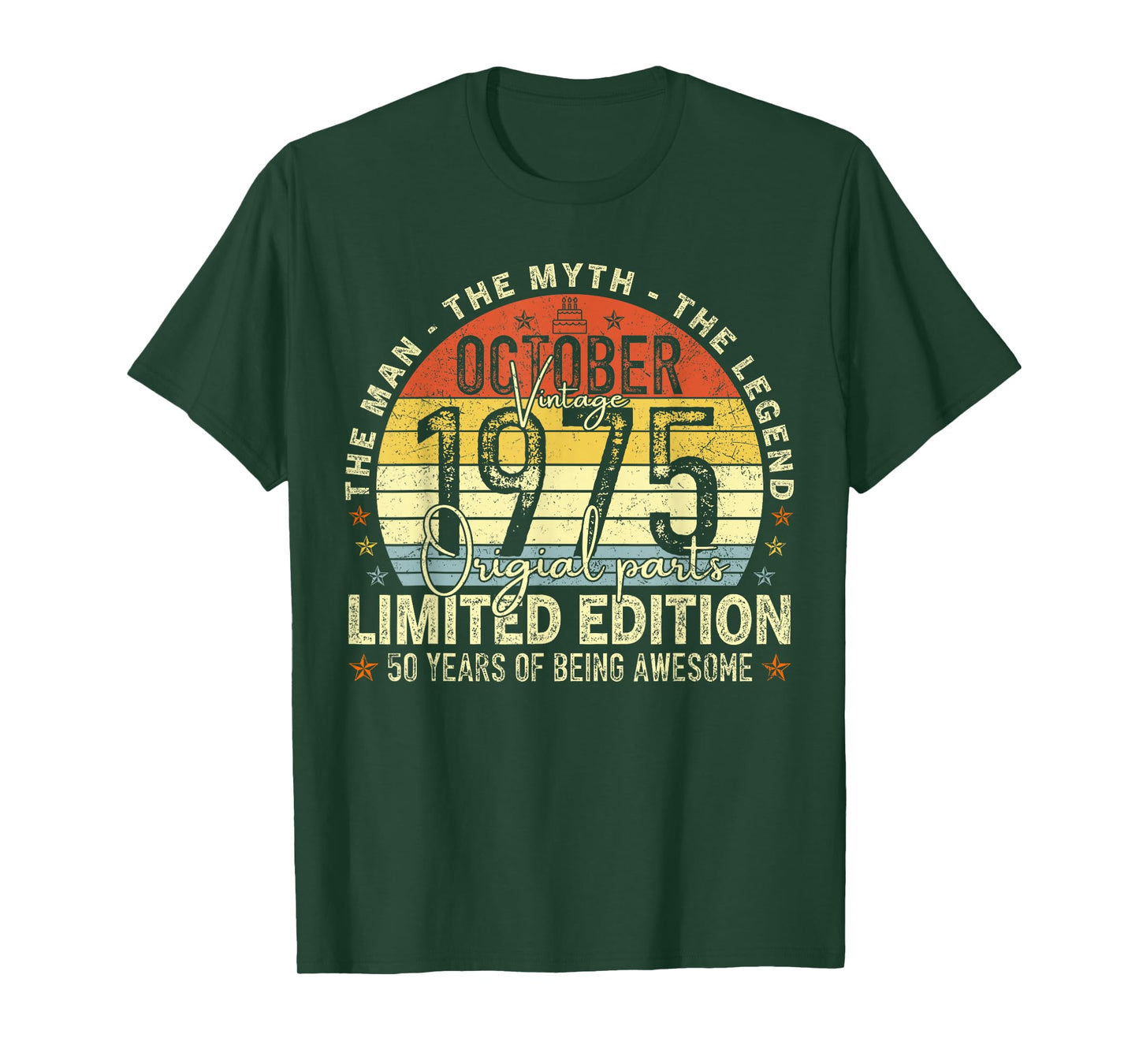 October 1975 50th Birthday Gifts for Men Women 50 Year Old T-Shirt