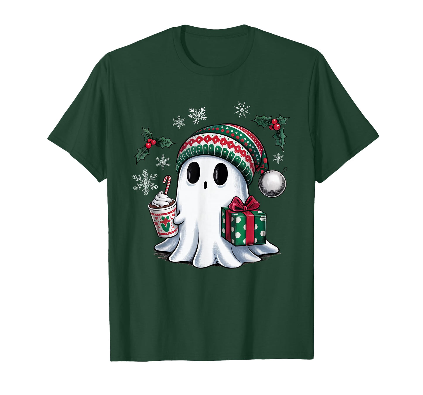 Ghost Christmas Santa Spooky Christmas T-Shirt