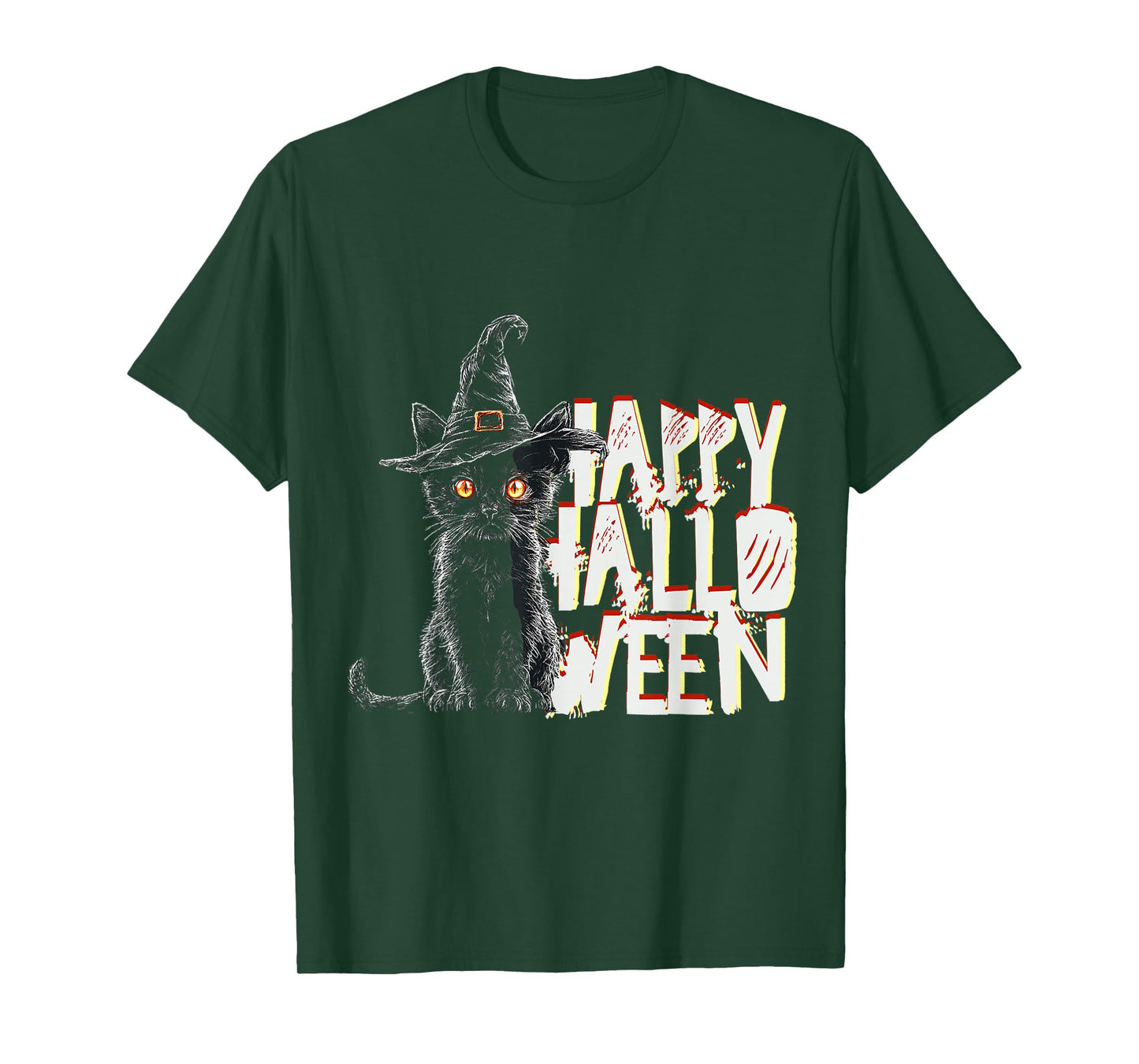Cute Cat Witch Animal Fun Happy Halloween Costume T-Shirt