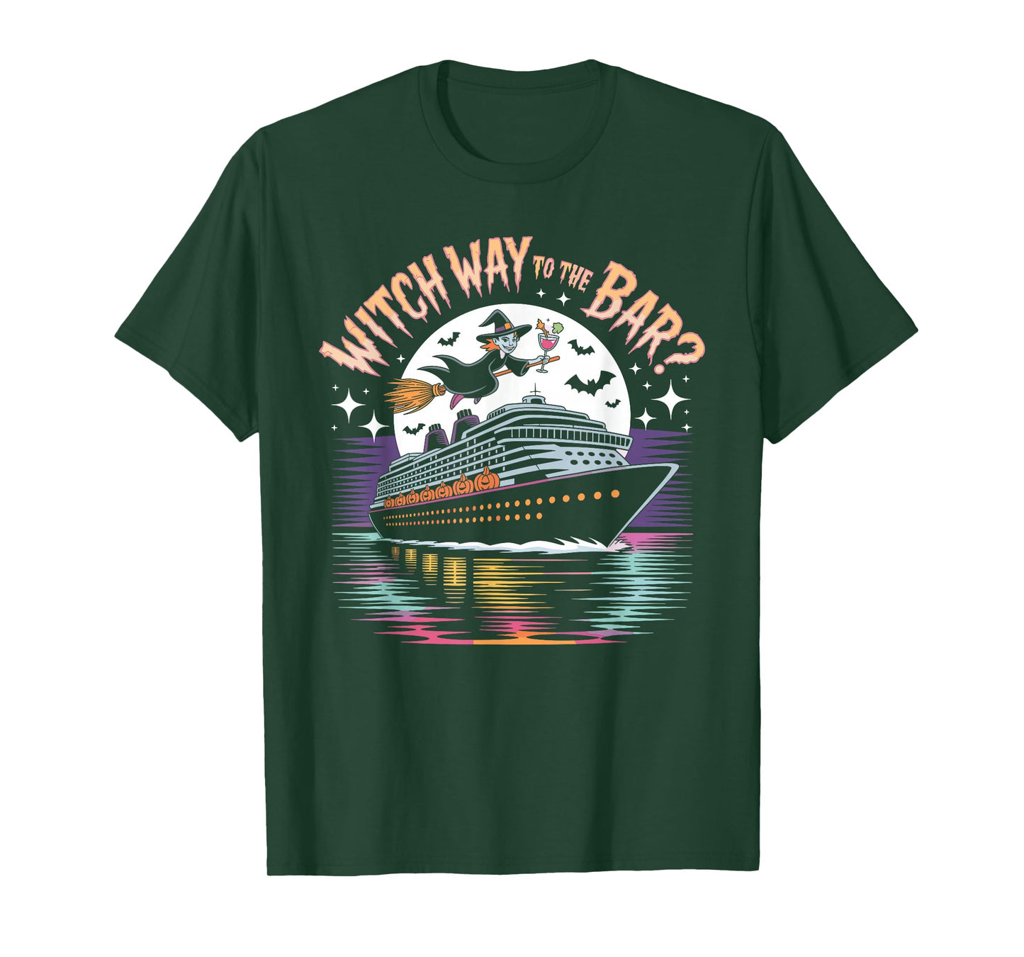 Witch Way to The Bar Funny Halloween Cruise T-Shirt