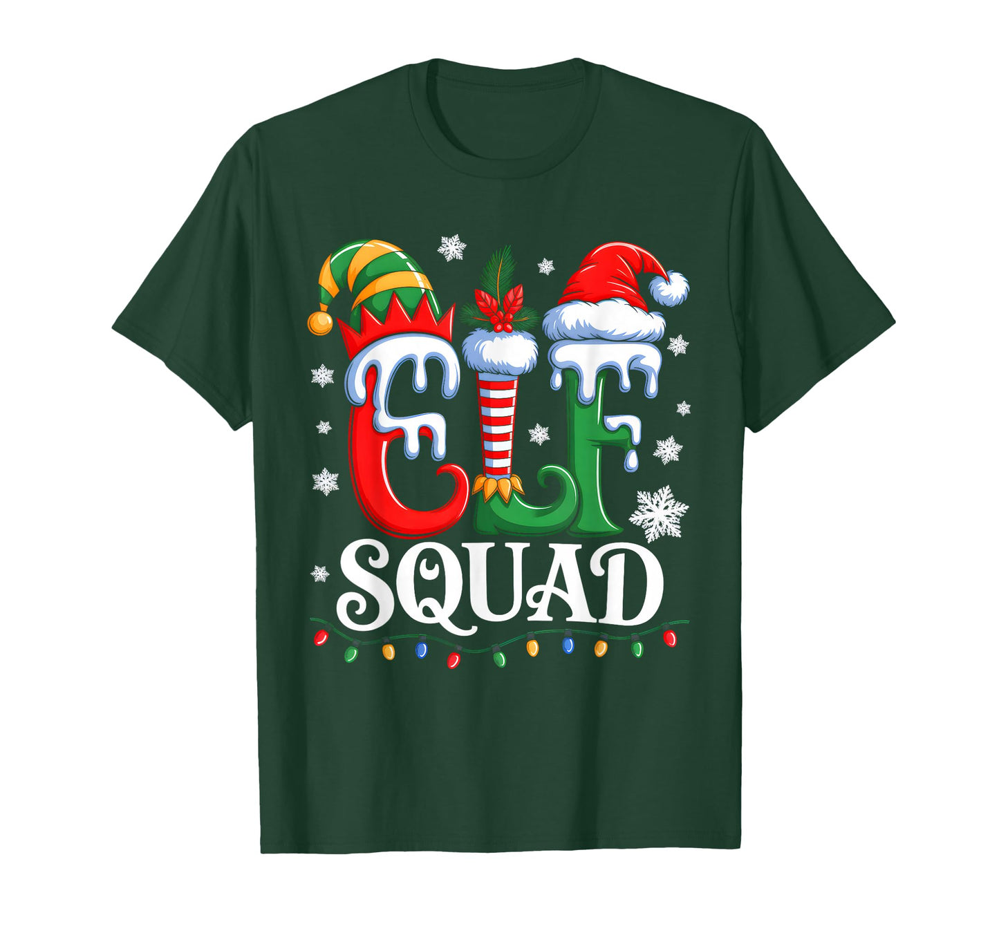 Funny Elf Family Christmas Matching Pajamas Xmas Elf Squad T-Shirt