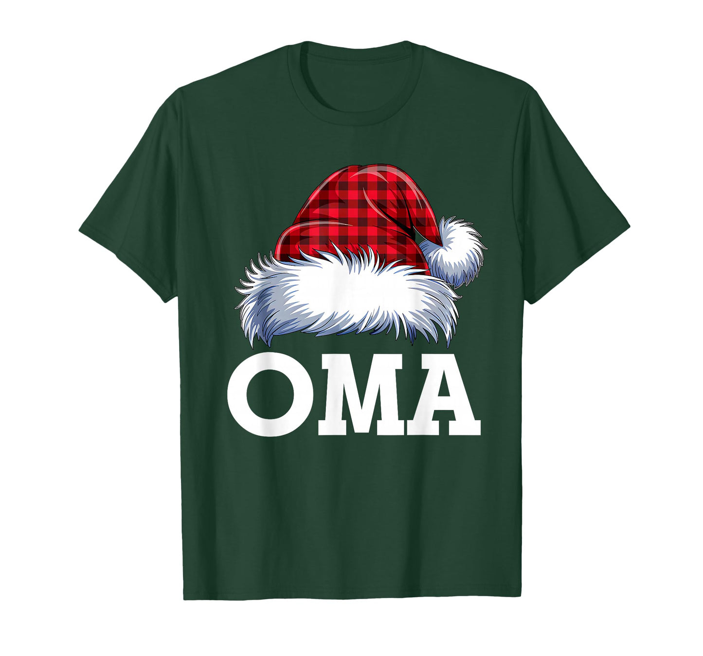 Oma Santa Red Plaid Christmas Family Matching Pajamas Xmas T-Shirt