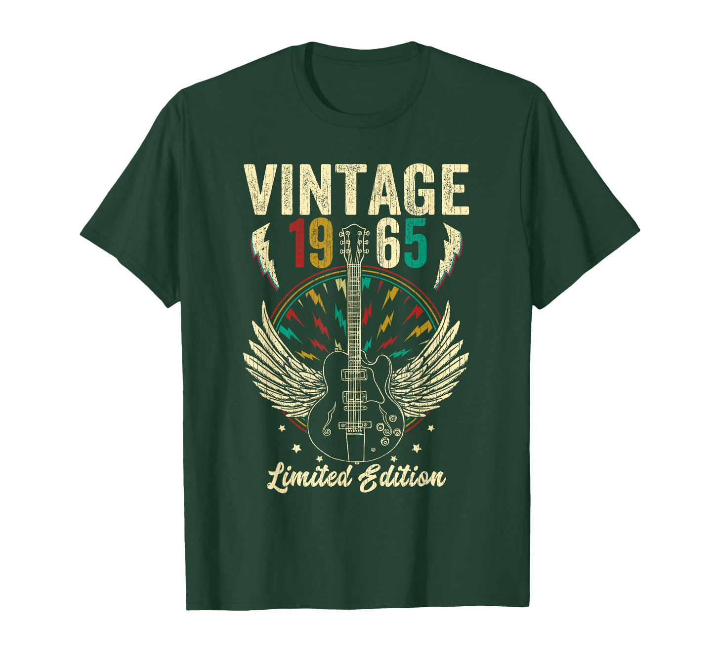 Vintage Born In 1965 60th Birthday Gifts 60 Years Old Guitar T-Shirt