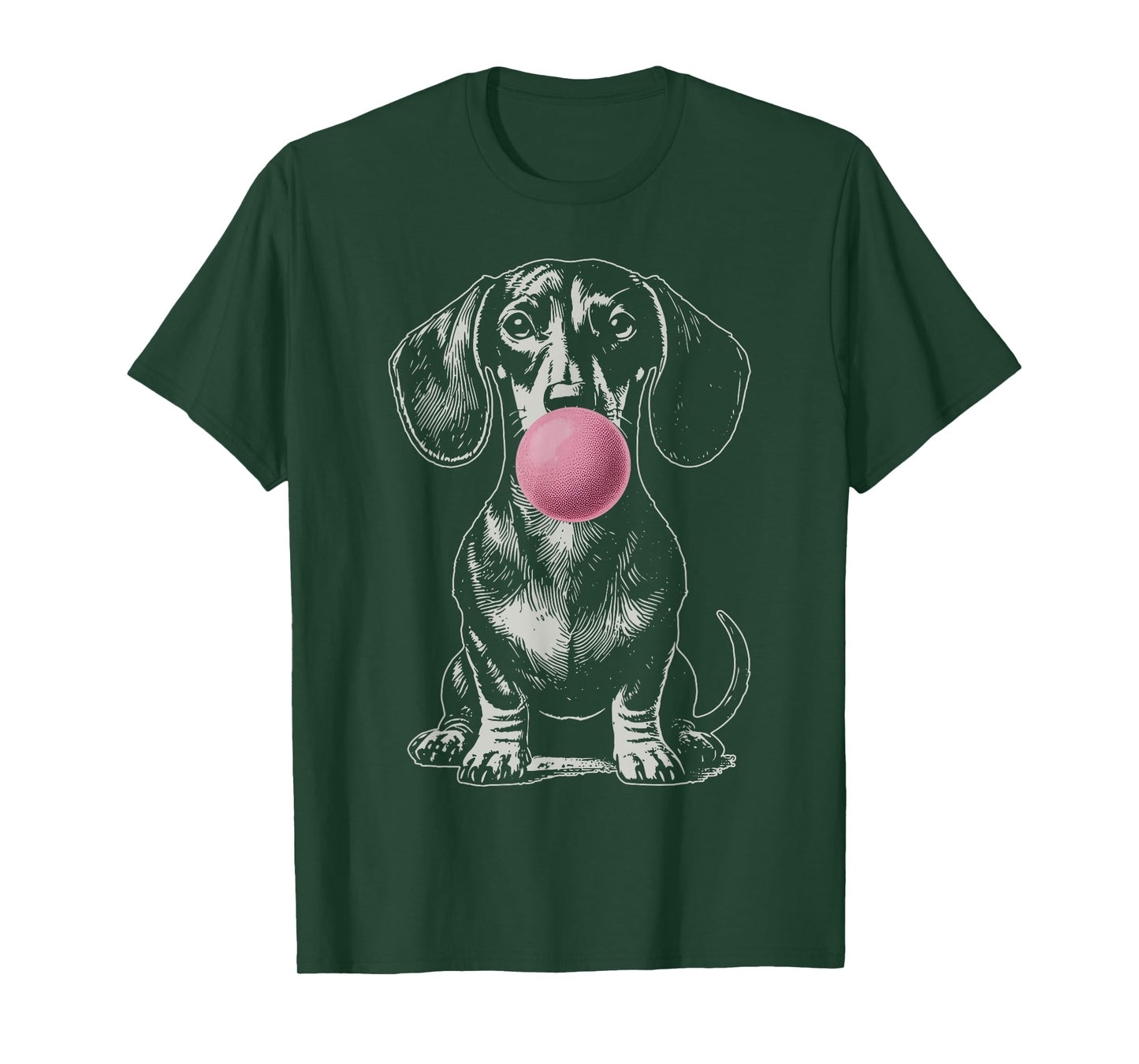 Vintage Dachshund Blowing Bubble Wiener Dog Dad Mom Owner T-Shirt for Men Women Kids