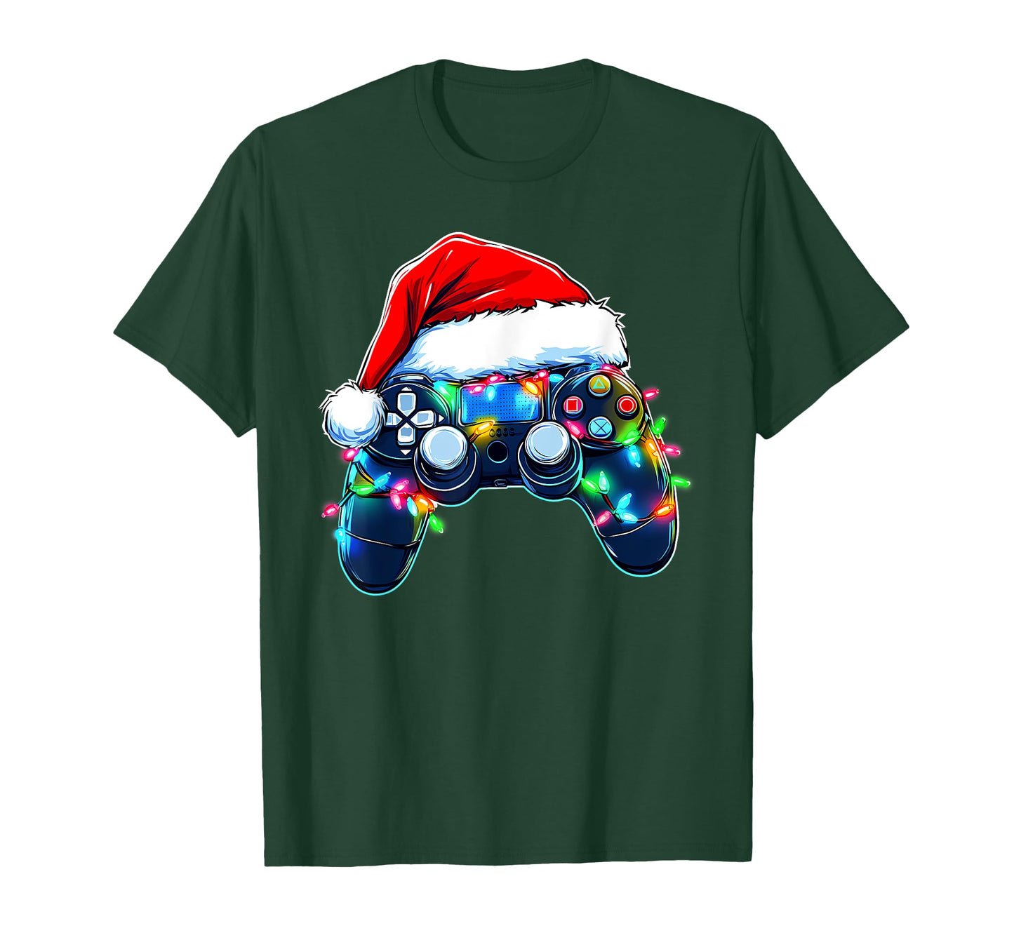 Video Game Controller Christmas Santa Hat Gamer Boys T-Shirt