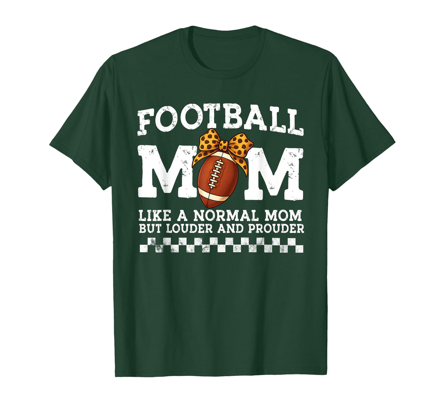 Louder & Prouder Vintage Proud Game Mama of Football Mom Bow T-Shirt