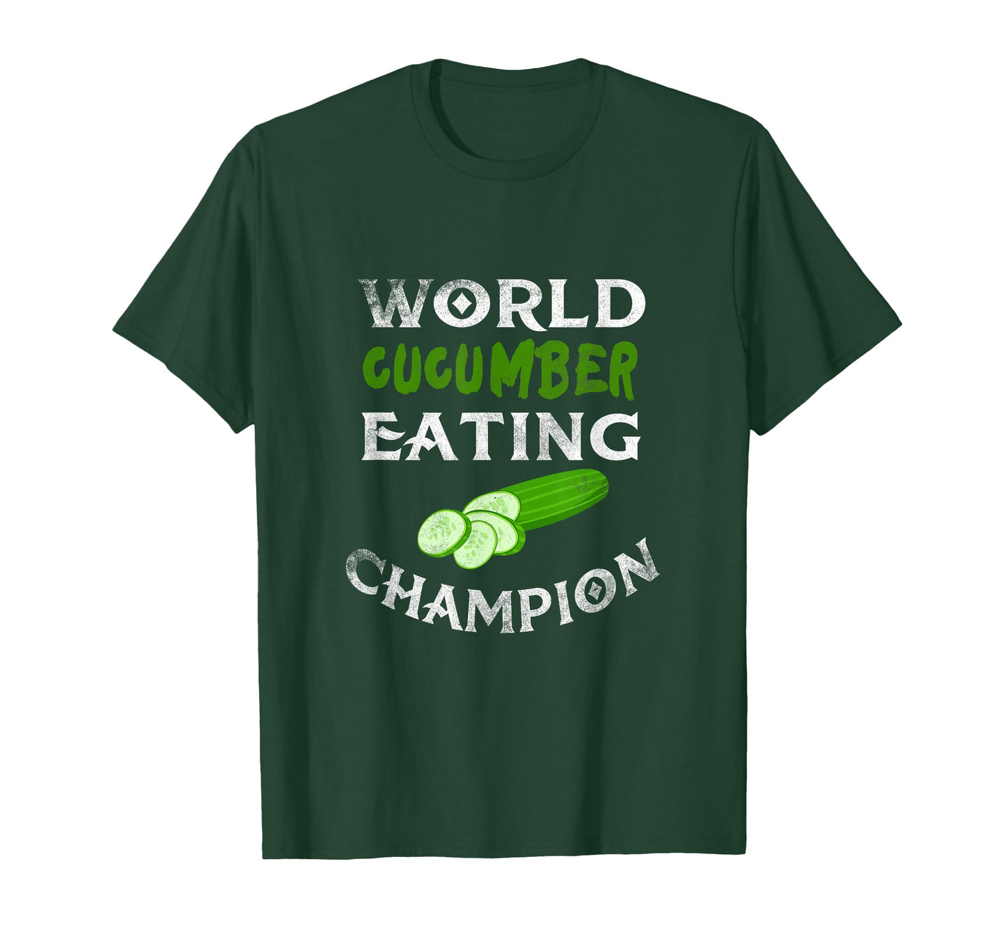 World Cucumber Eating Champion Funny T-shirt Vegetarian Tee T-Shirt