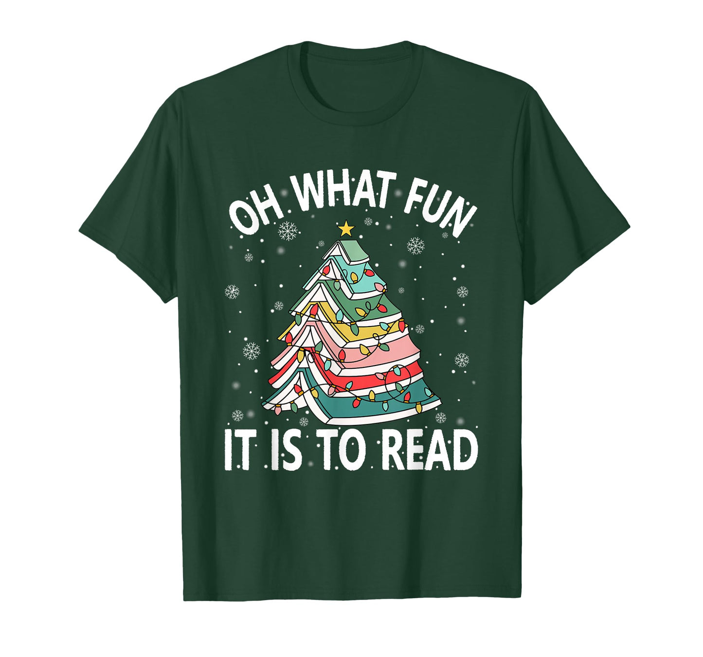 Oh What Fun It is to Read Christmas Teacher Book Xmas Tree T-Shirt