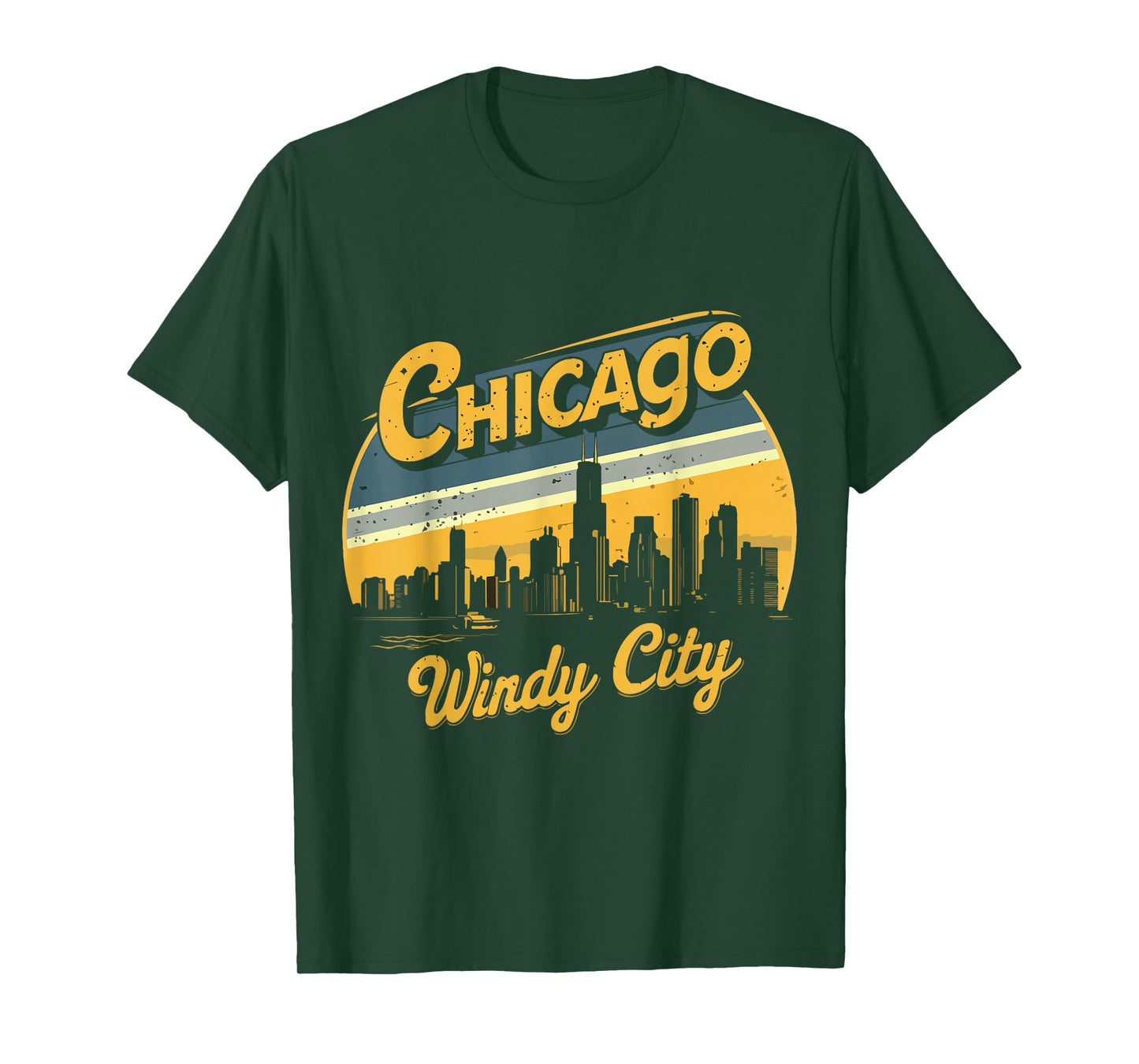 Chicago Skyline Windy City Costume Vintage Illinois Souvenir T-Shirt