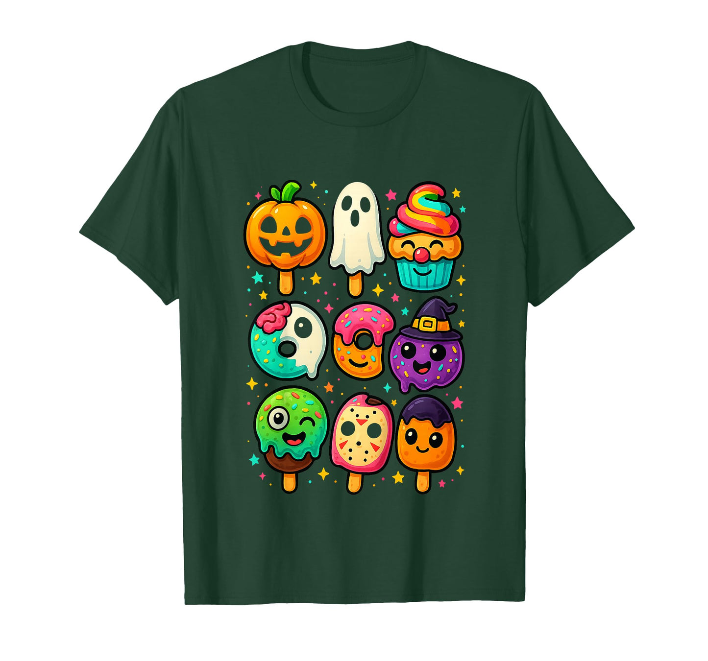 Funny Horror Ice Cream Pops Summerween Halloween Candy Kids T-Shirt