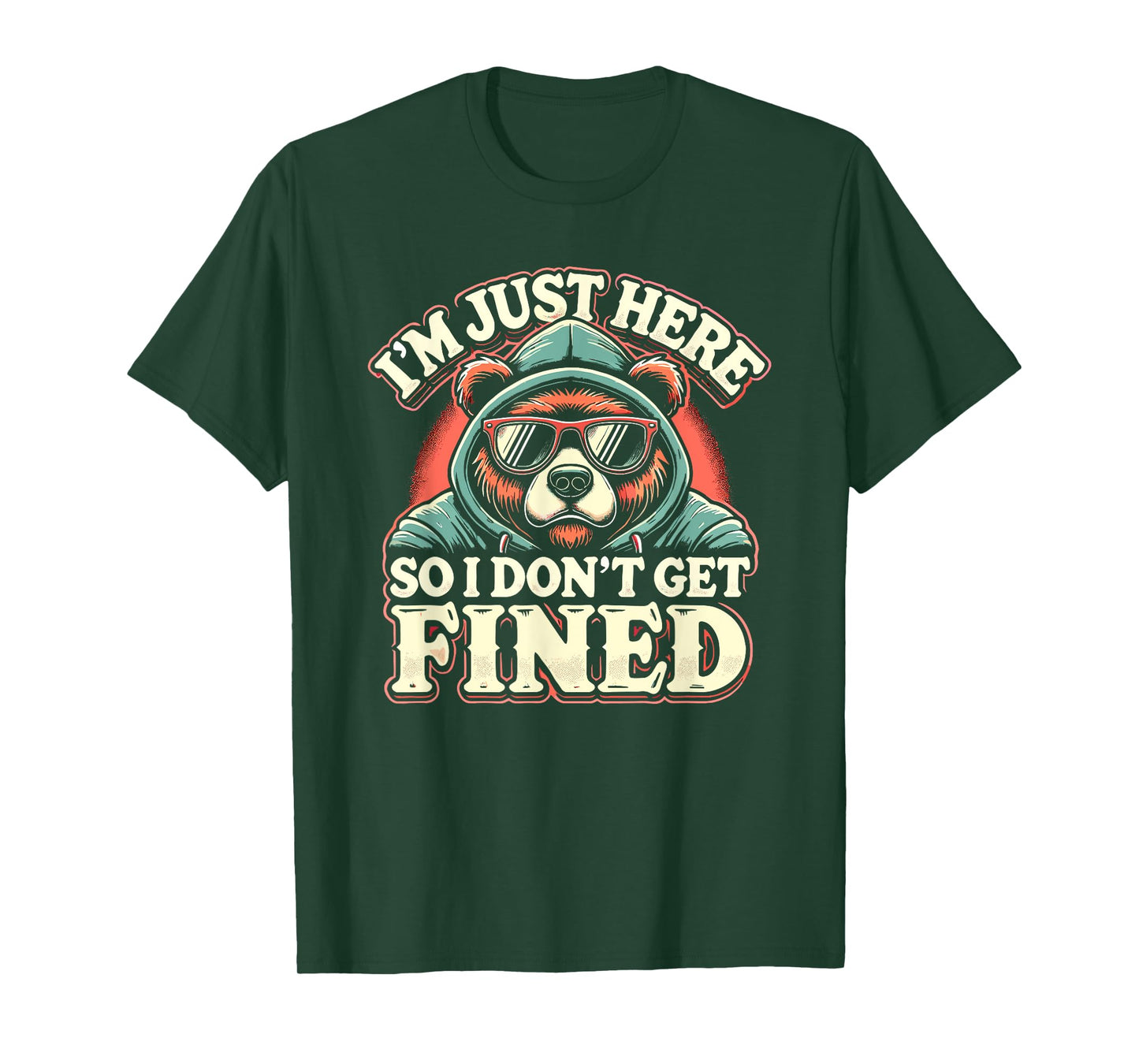 Famous Quotes Just Here So I Don't Get Fined Tees Unisex-Adults T-Shirt Graphic I'm Just Here So I Don't Get Fined T-Shirt Black Small