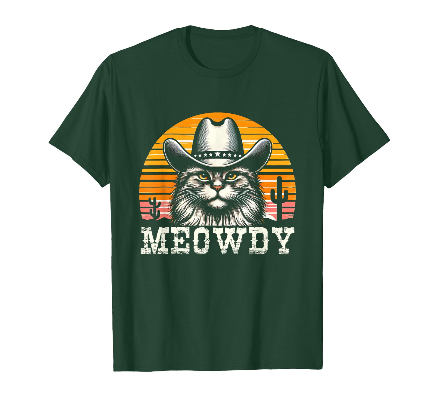 Meowdy Country Music Vintage Cat Cowboy Hat Western T-Shirt