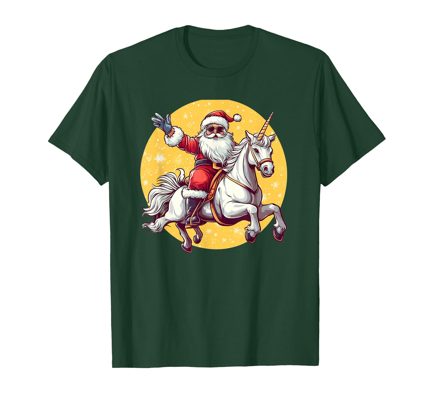 Santa Claus Rides a Unicorn for a Festive Surprise T-Shirt