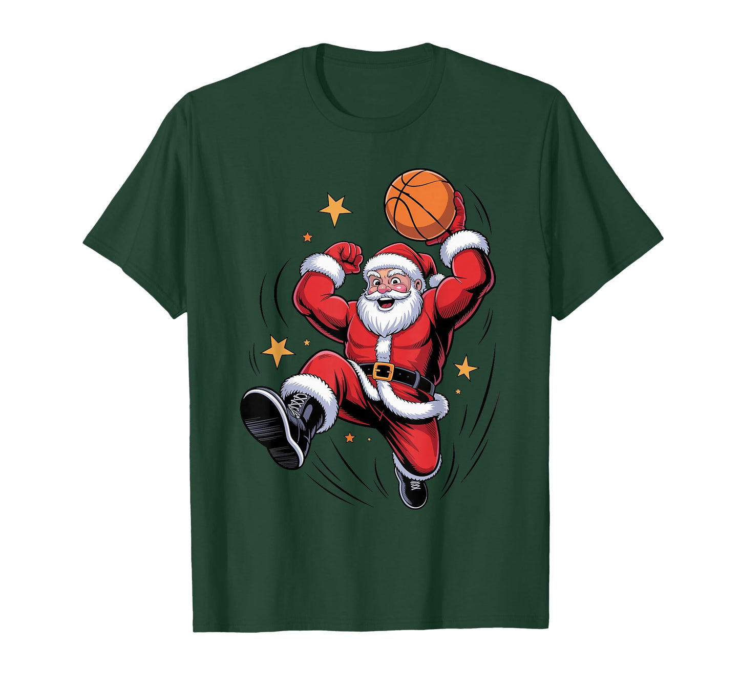 Funny Santa Playing Basketball Holiday Christmas Xmas Pajama T-Shirt