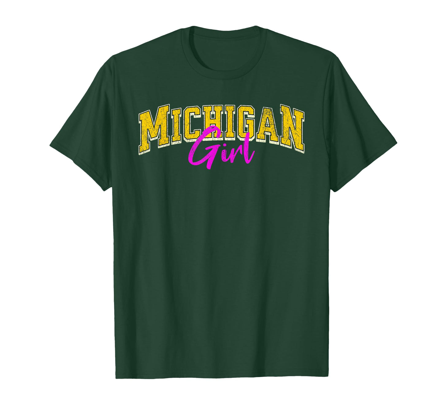 Vintage MICHIGAN Girl Retro Pink Michigan Women and Girls T-Shirt