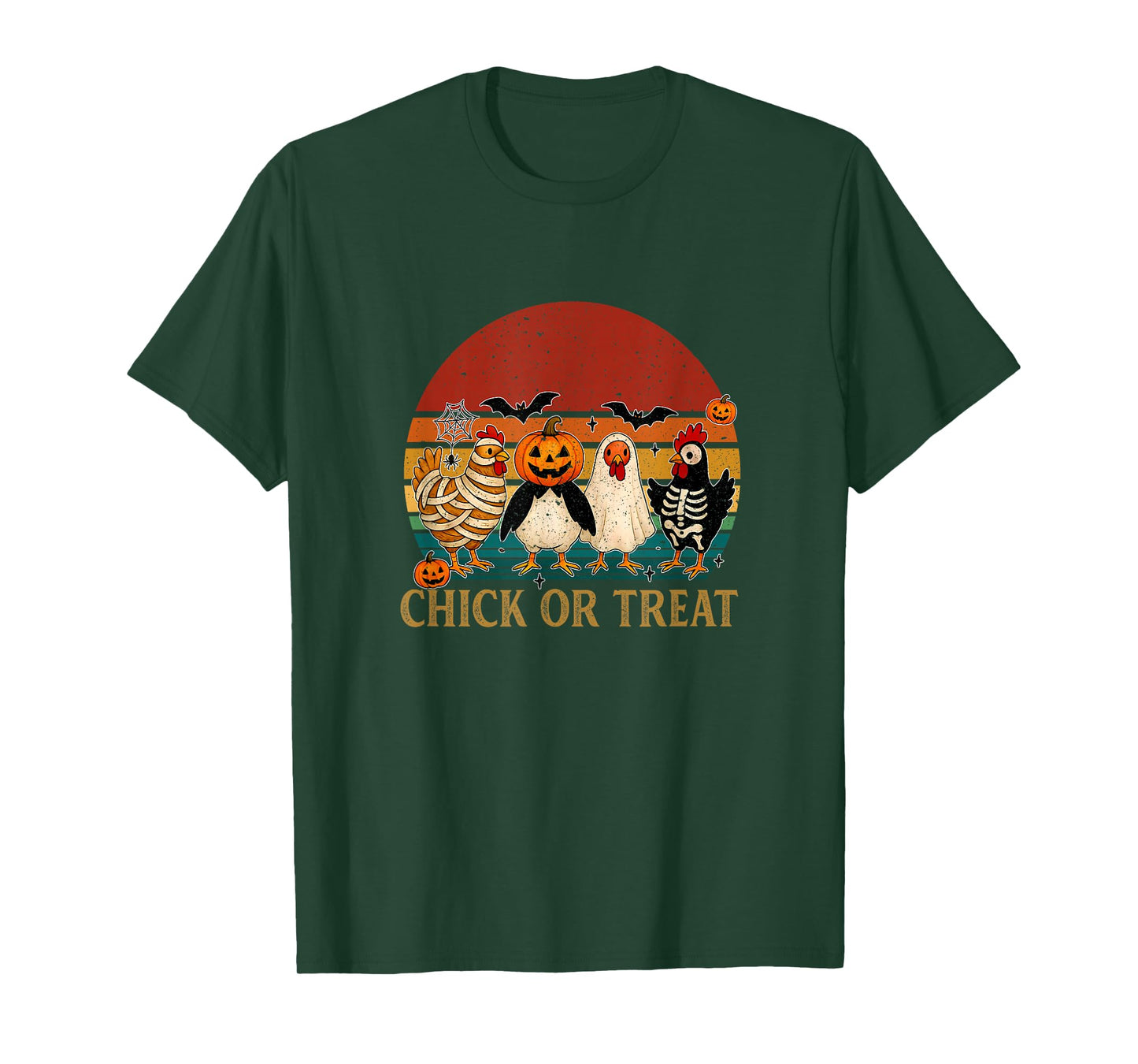 Chick Or Treat Halloween Pumpkin Ghost Spooky Funny Chicken T-Shirt