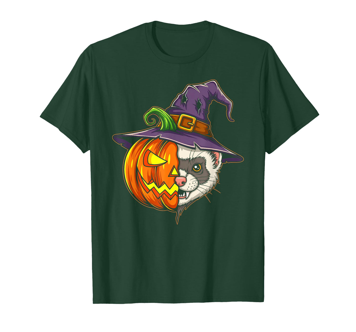 Ferret Pumpkin Jack O Lantern Halloween Kids Mens Womens T-Shirt