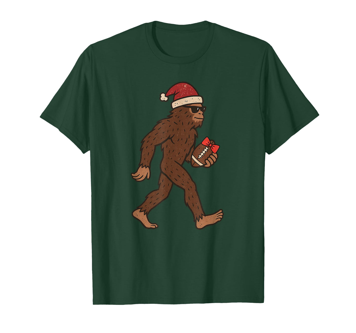 Christmas Sasquatch American Football Xmas Holiday T-Shirt