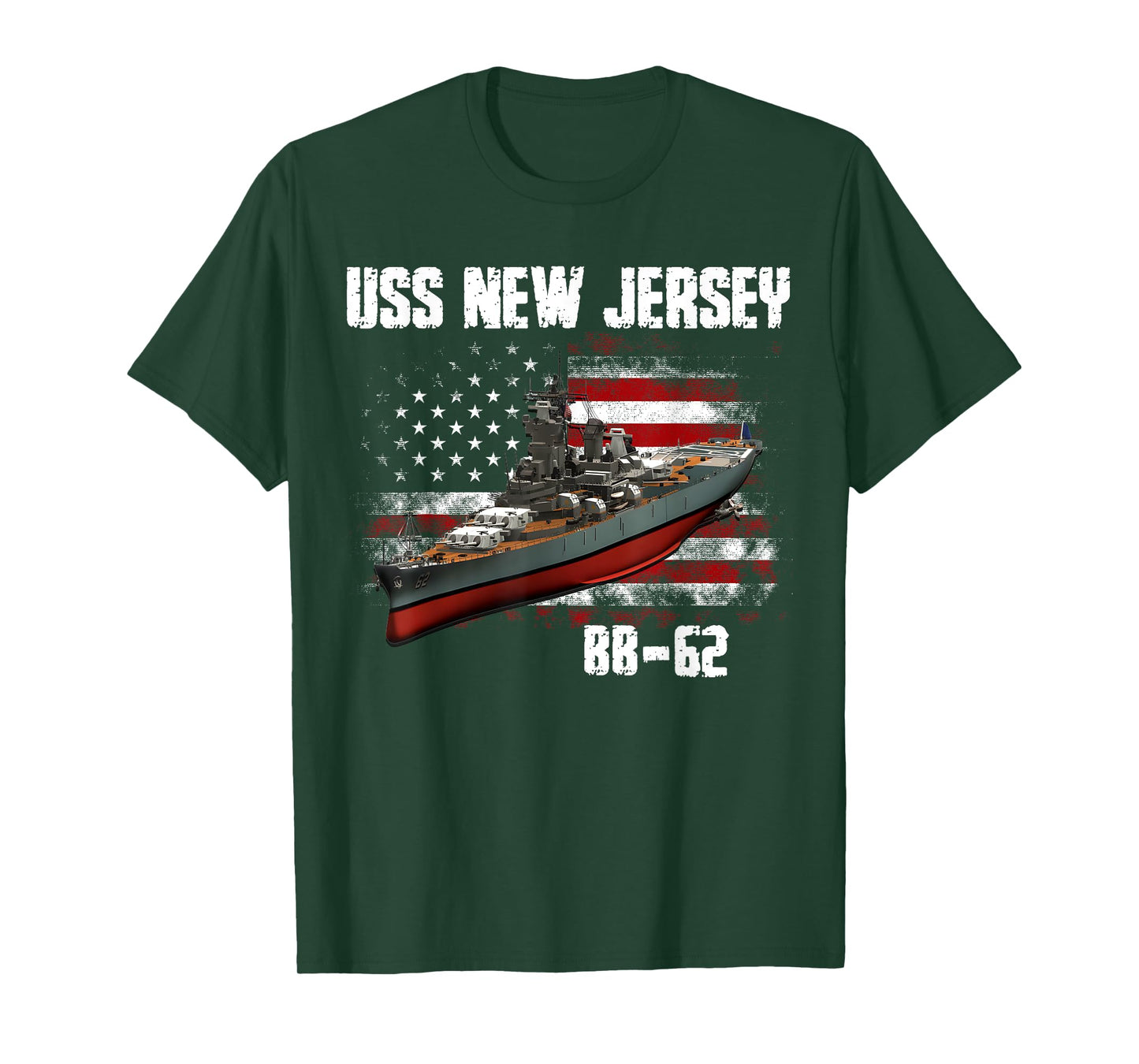 WW2 American Battleship USS New Jersey BB-62 Warship Veteran T-Shirt