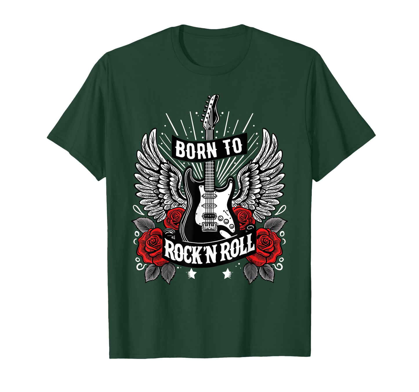 Born To Rock Lets Rock Vintage Retro Rock&Roll Rock Concert T-Shirt