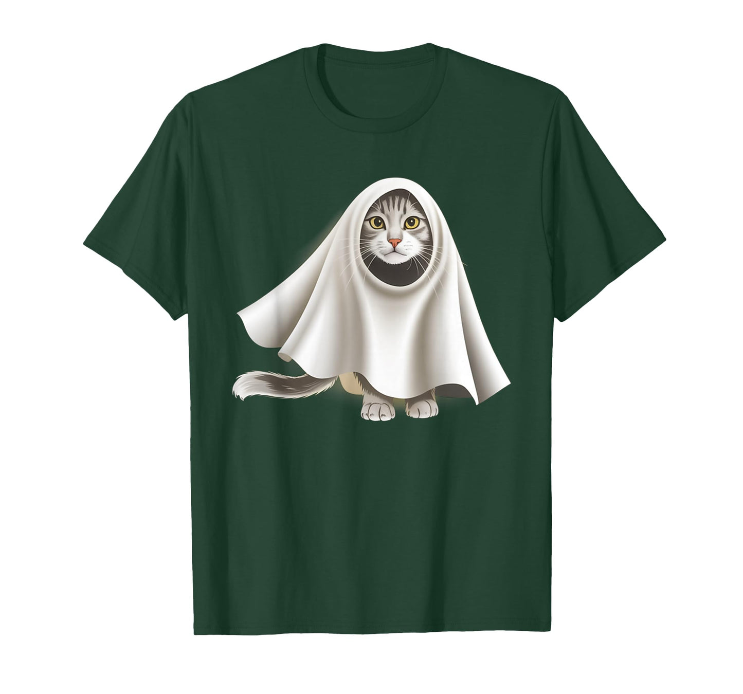 Ghost Cat Meme Funny Halloween Men Women Kids T-Shirt