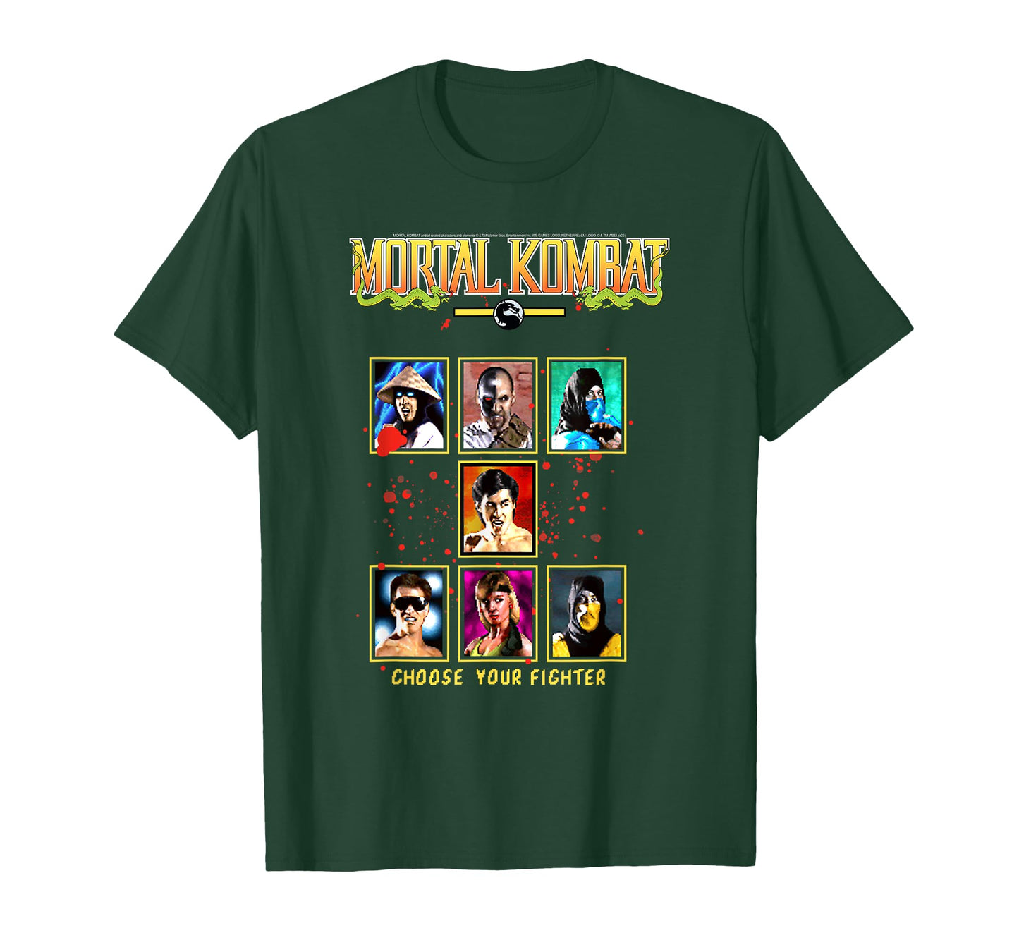 Mortal Kombat Choose Your Fighter Arcade Screen Video Game T-Shirt