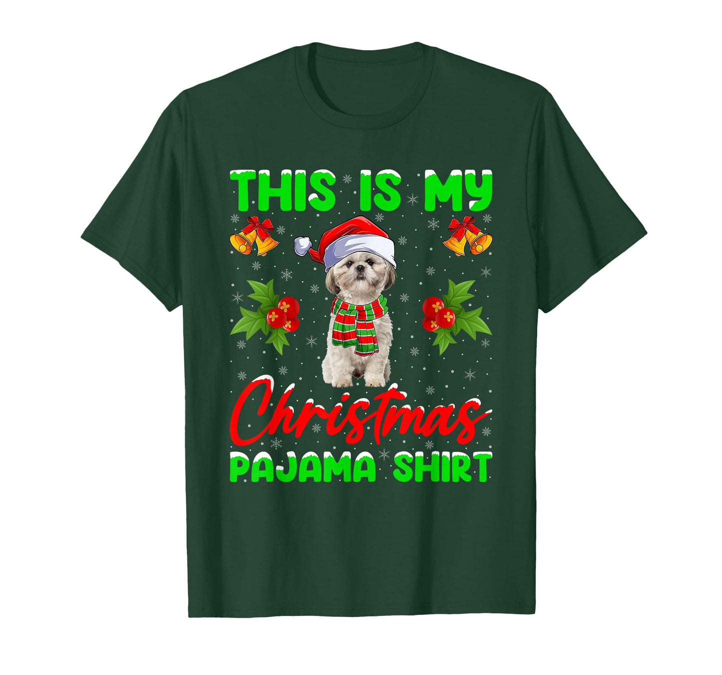 This is My Christmas Pajamas Funny Shih Tzu Dog Xmas T-Shirt